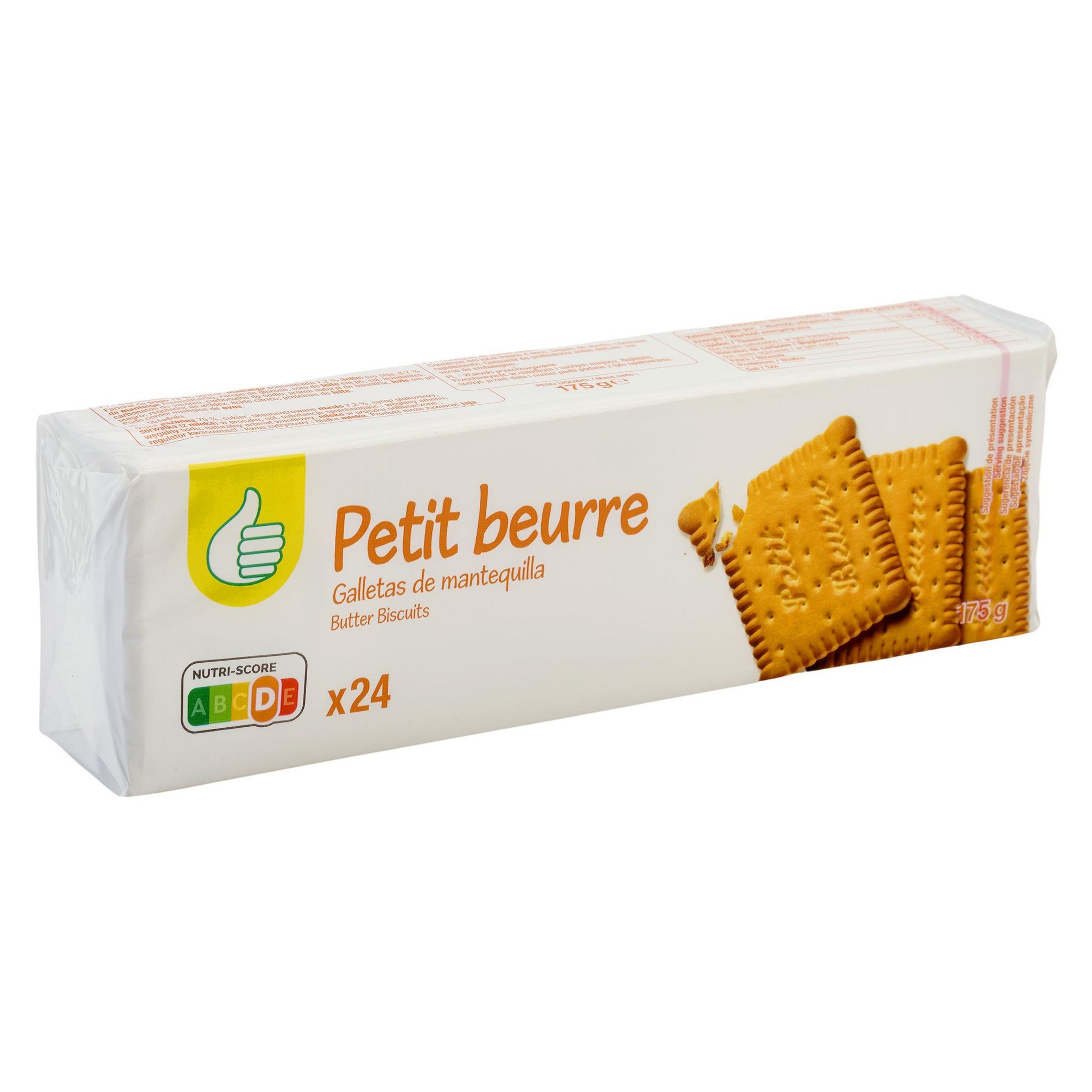 Voir la diapositive 2 : POUCE Biscuits petit beurre 24 biscuits 175g