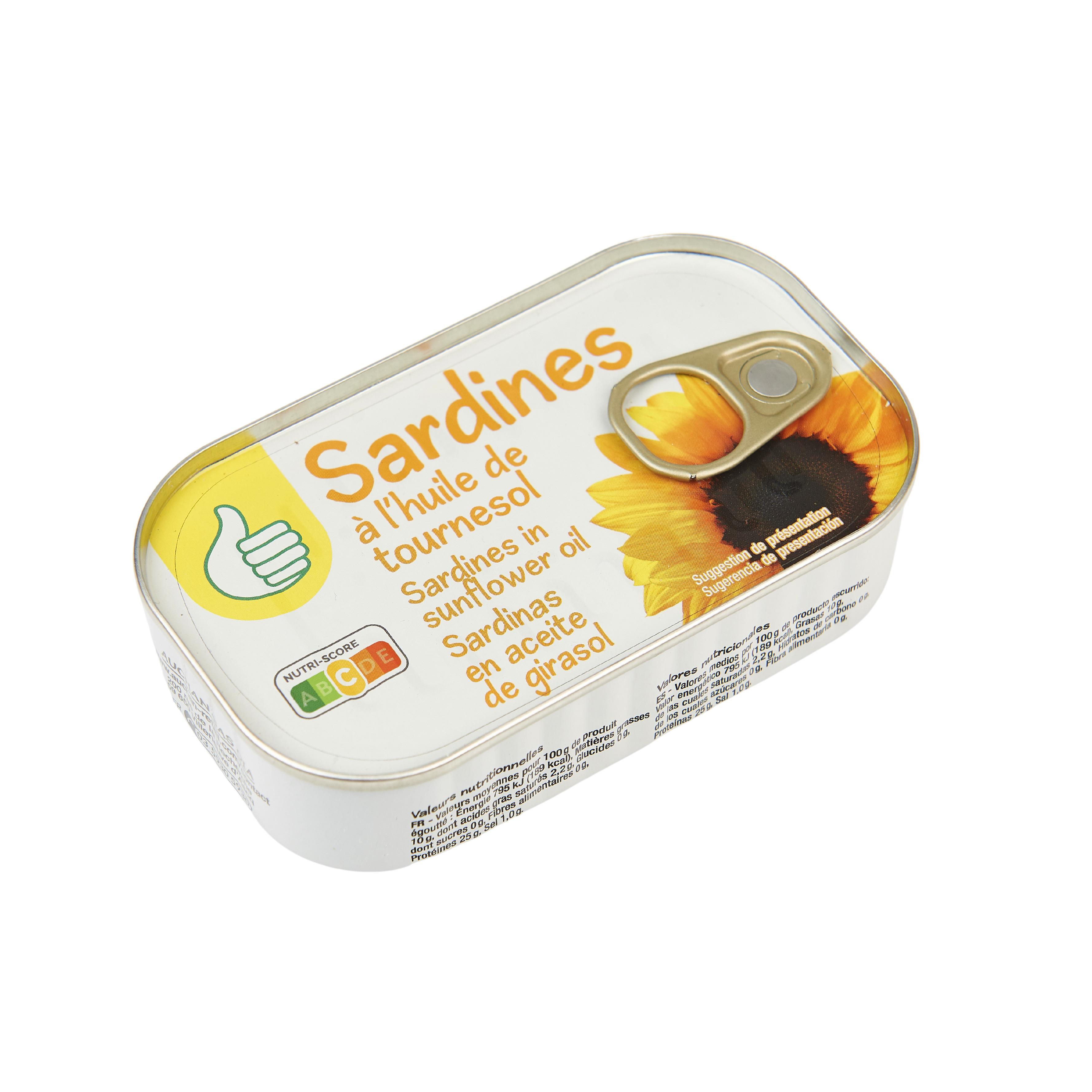 Voir la diapositive 2 : POUCE Sardines à l'huile de tournesol 84g