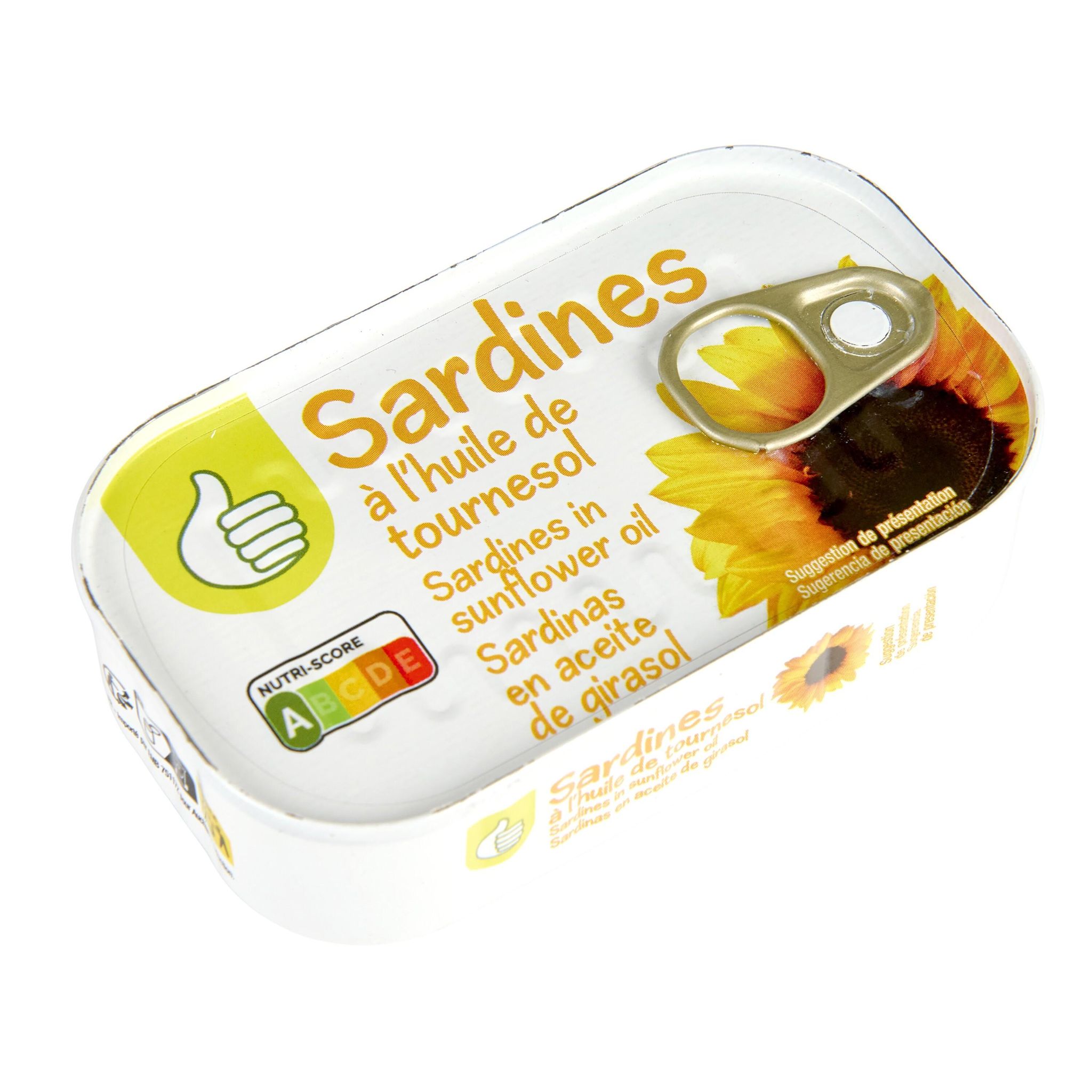 Voir la diapositive 2 : POUCE Sardines à l'huile de tournesol 84g