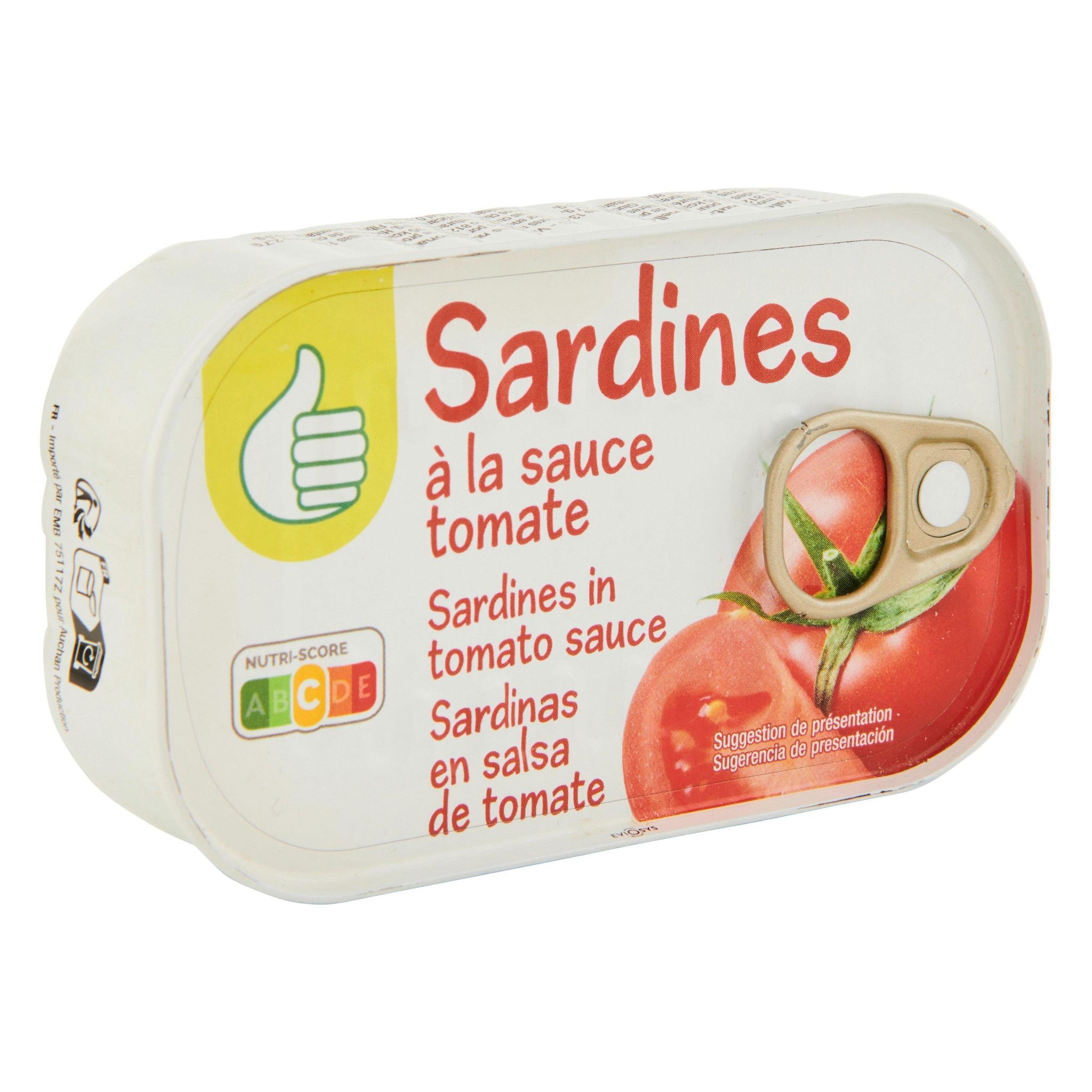 Voir la diapositive 4 : POUCE Sardines à la tomate 78g