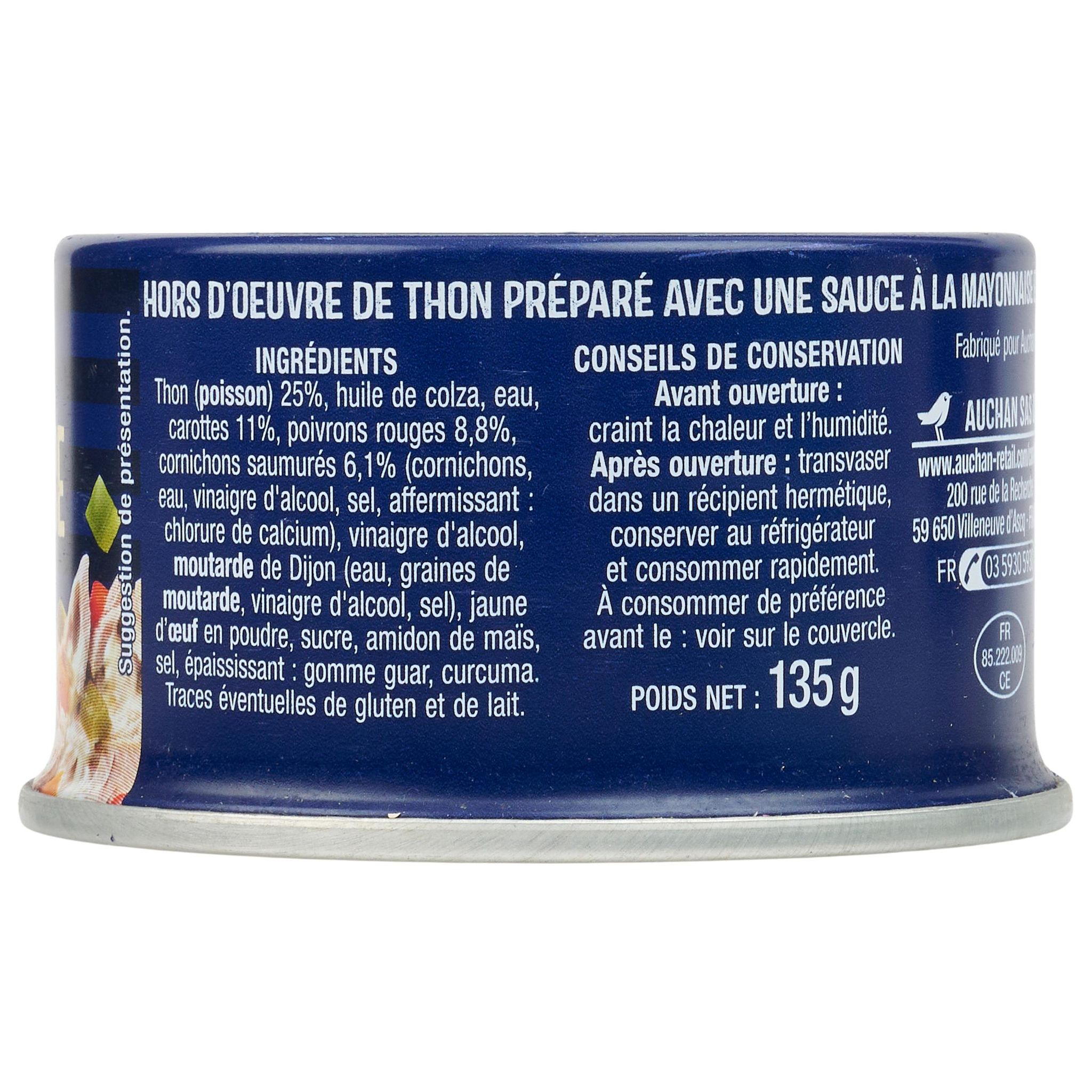 Voir la diapositive 4 : AUCHAN Thon sauce mayonnaise 135g