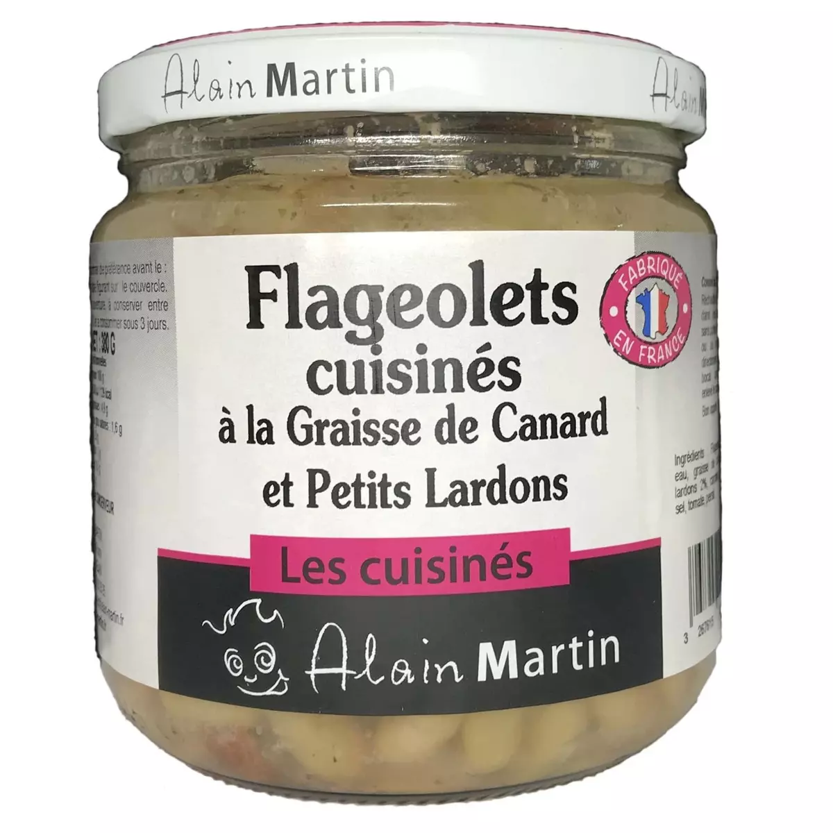 ALAIN MARTIN Flageolets cuisinés à la graisse de canard et petits lardons Les cuisinés 380g