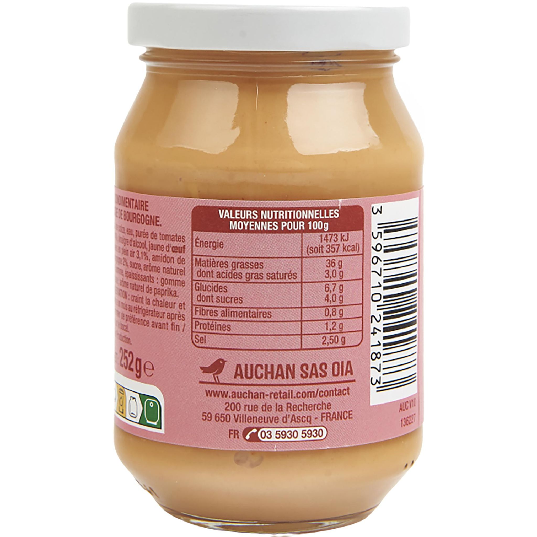Voir la diapositive 5 : AUCHAN Sauce bourguignonne en bocal 250g