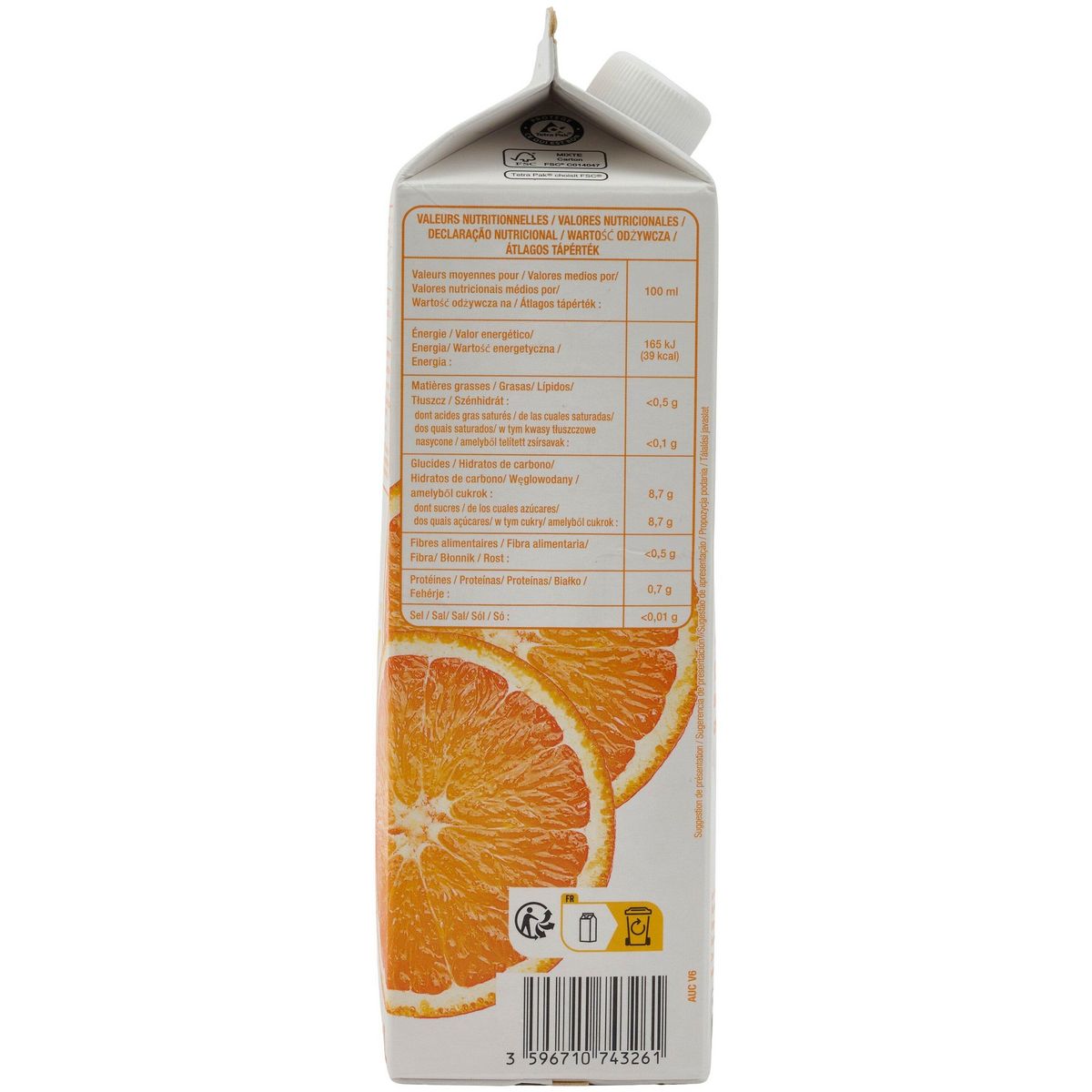 POUCE Pur jus d'orange 1L