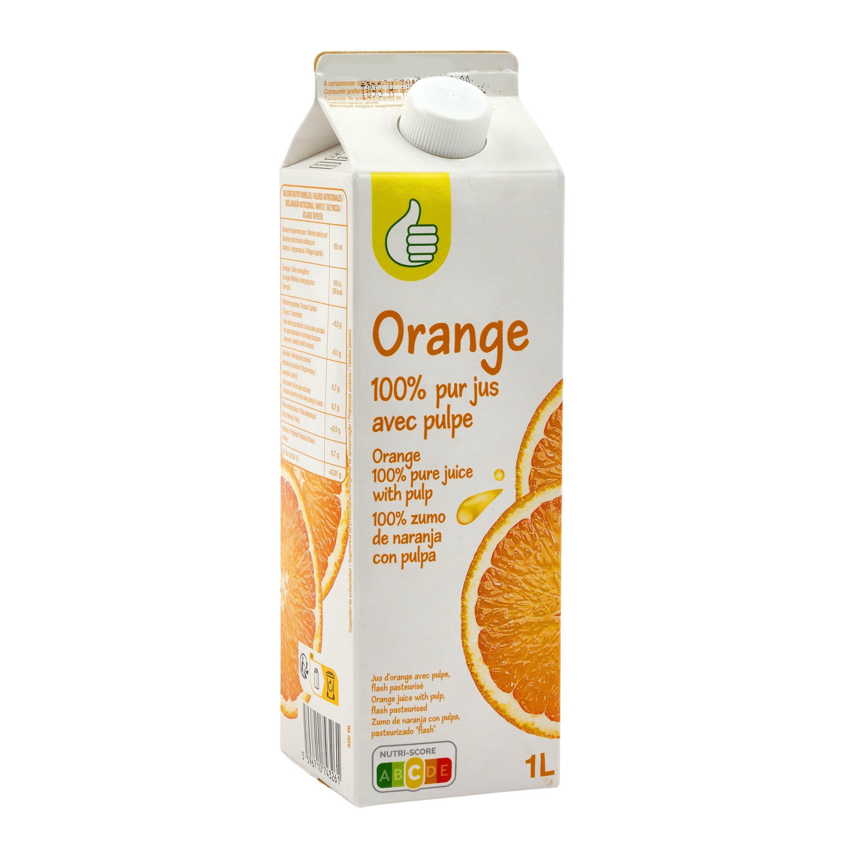 Voir la diapositive 4 : POUCE Pur jus d'orange 1L