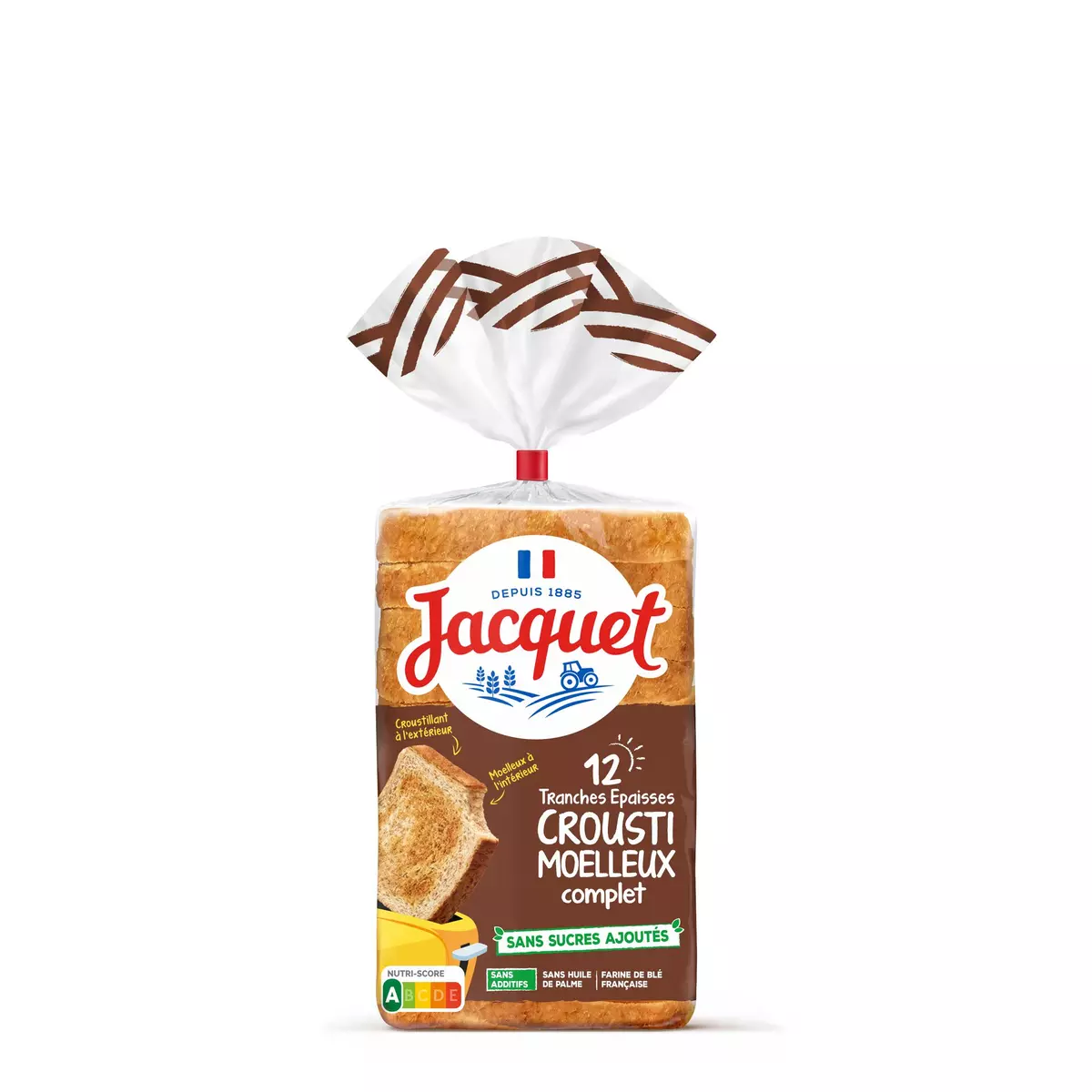 JACQUET Crousti moelleux pain de mie complet 12 tranches 730g