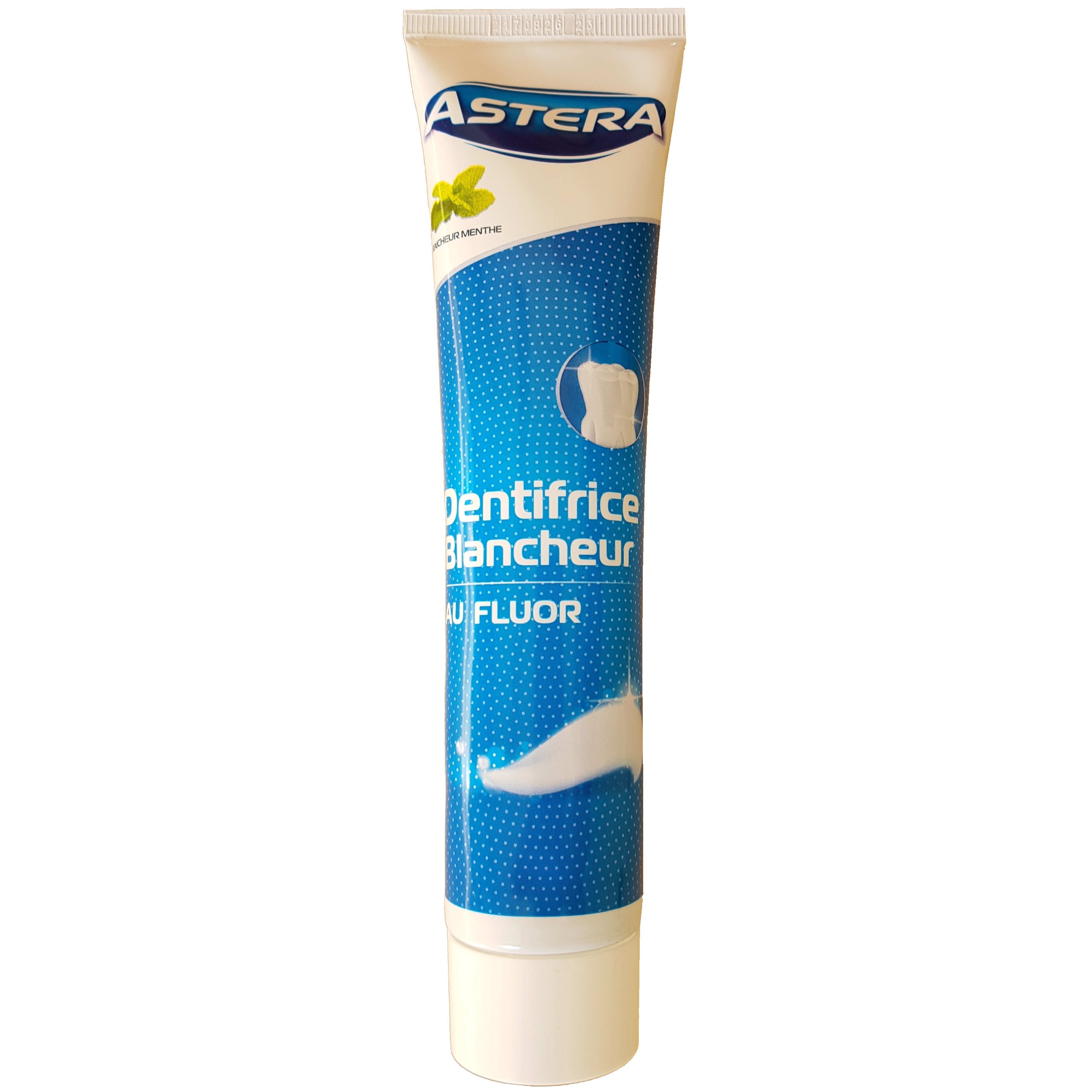 Voir la diapositive 2 : ASTERA Dentifrice blancheur au fluor à la menthe 125ml