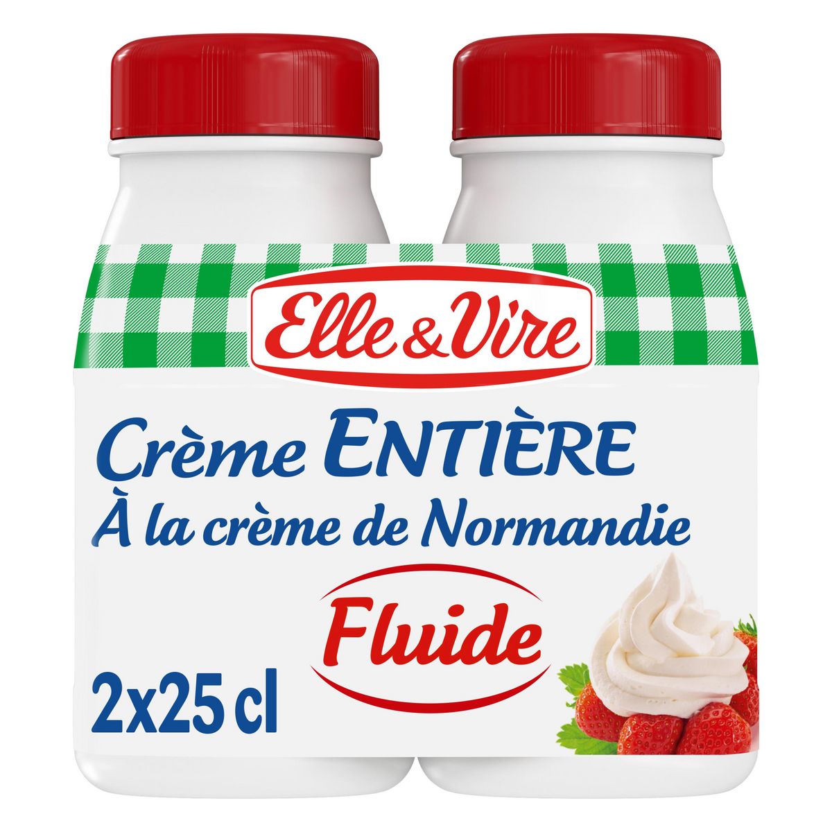 ELLE & VIRE Crème fluide entière 30% MG UHT 2x25cl