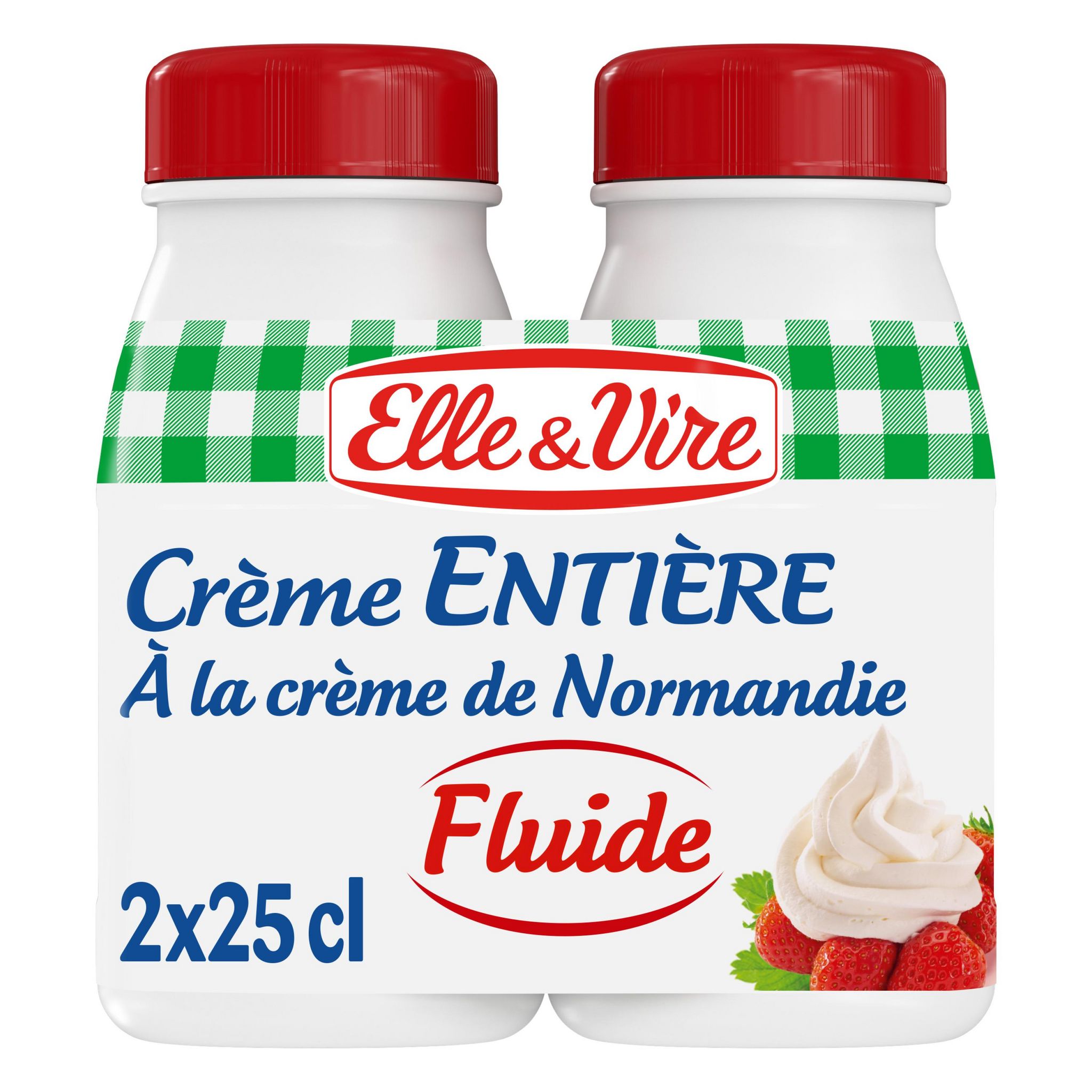 Voir la diapositive 2 : ELLE & VIRE Crème fluide entière 30% MG UHT 2x25cl