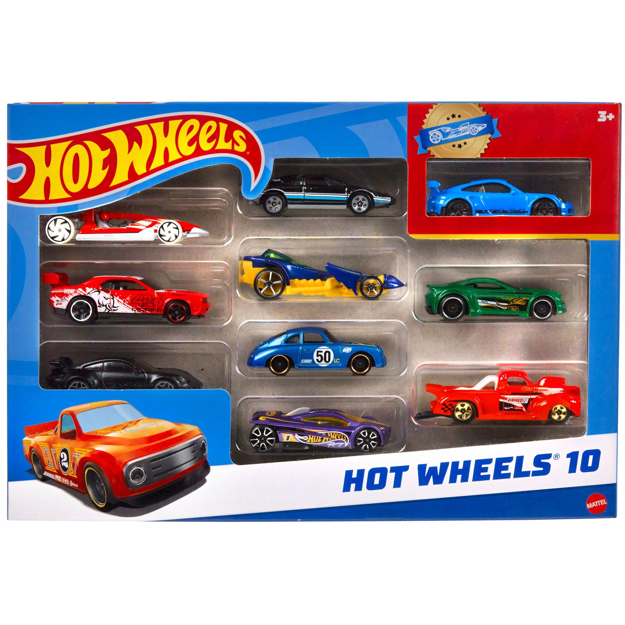 Voir la diapositive 2 : MATTEL Véhicule HotWheels coffret 10 voitures