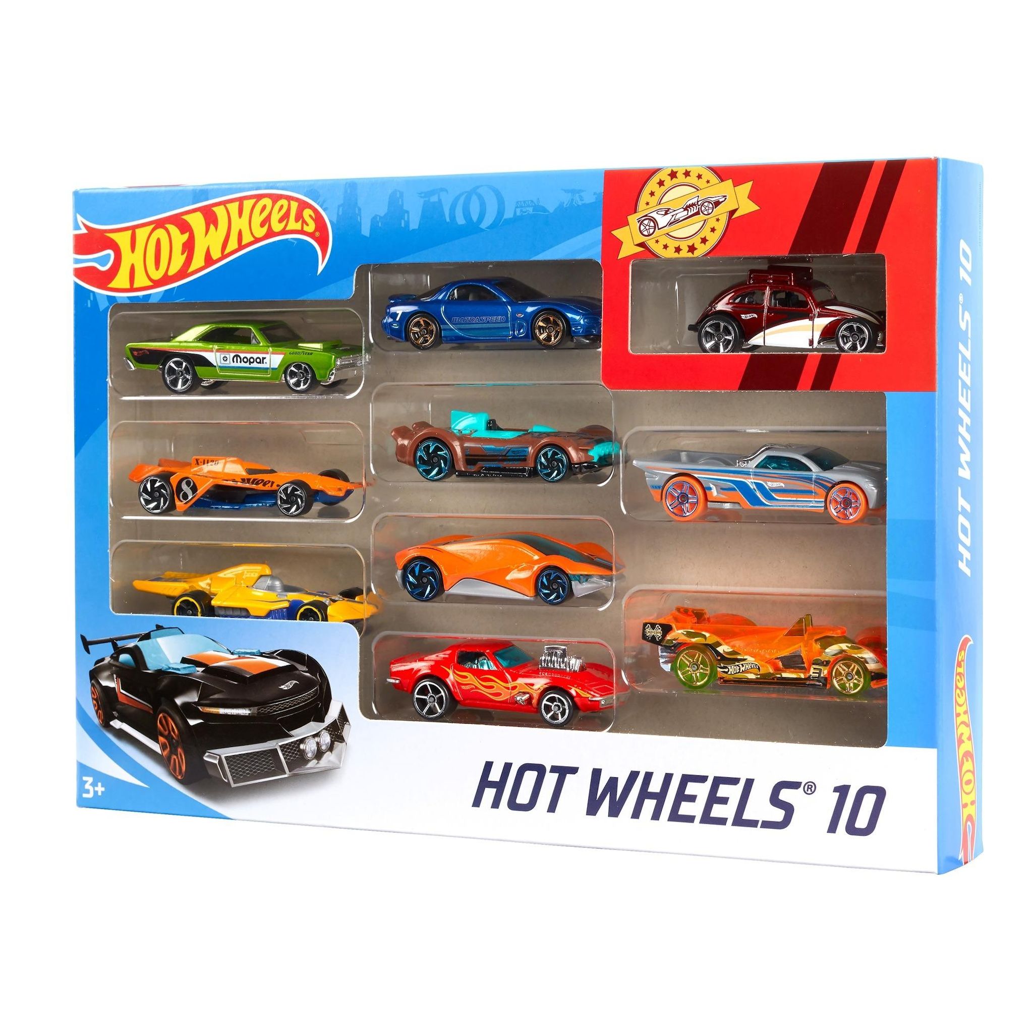 Voir la diapositive 10 : MATTEL Véhicule HotWheels coffret 10 voitures