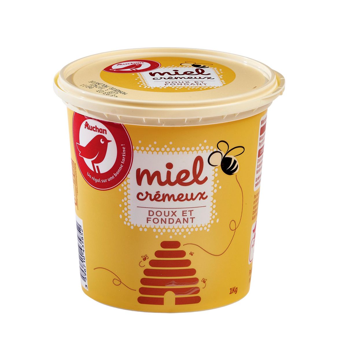 AUCHAN Miel crémeux doux et fondant 1kg
