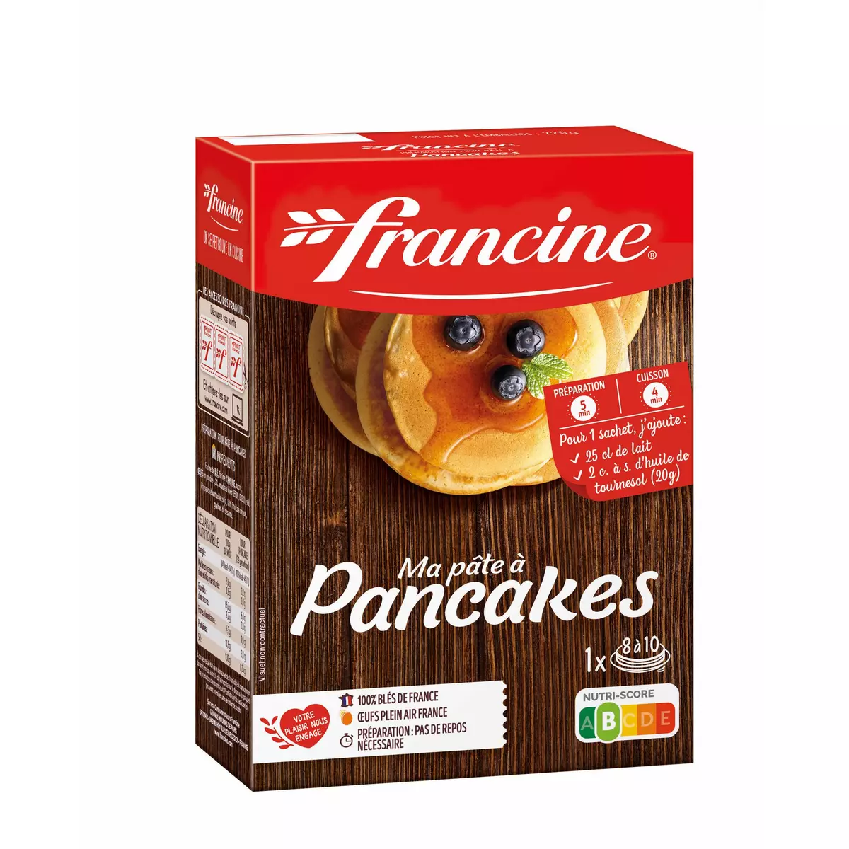 FRANCINE Ma pâte à pancakes sans colorant sans conservateur 8 à 10 pancakes 220g
