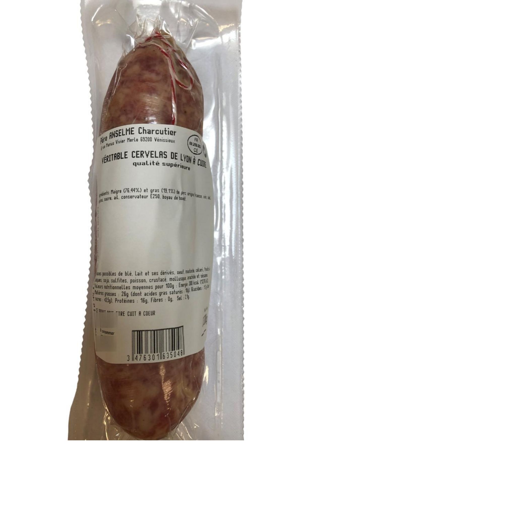 Voir la diapositive 2 : ANSELME Cervelas de Lyon 320g