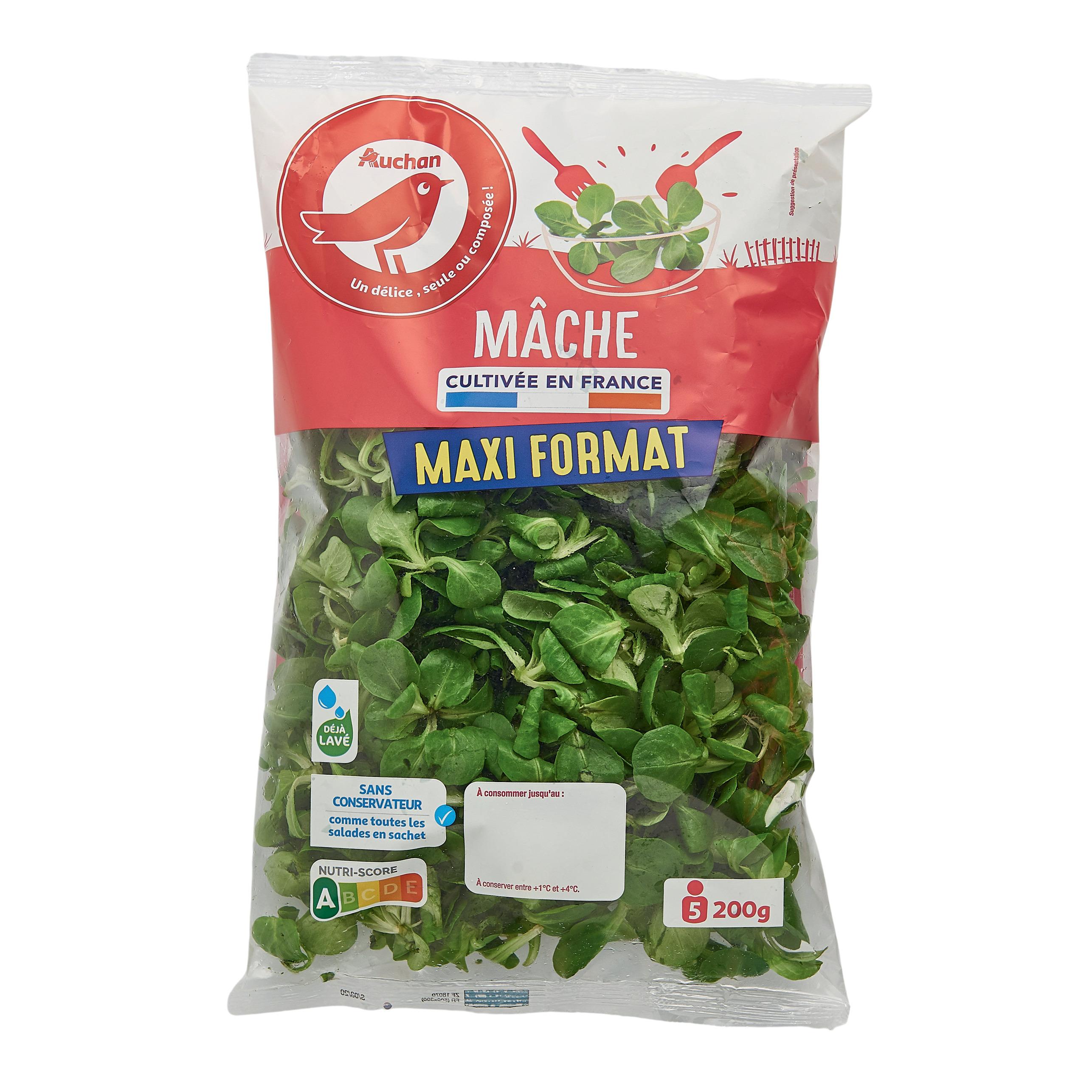 Voir la diapositive 2 : AUCHAN Mâche 5 parts 200g