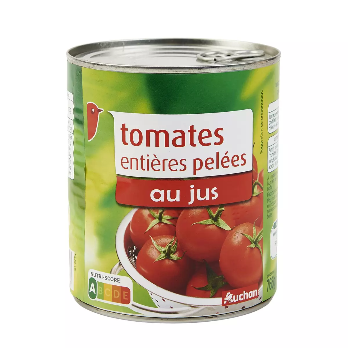 AUCHAN Tomates entières pelées au jus 480g