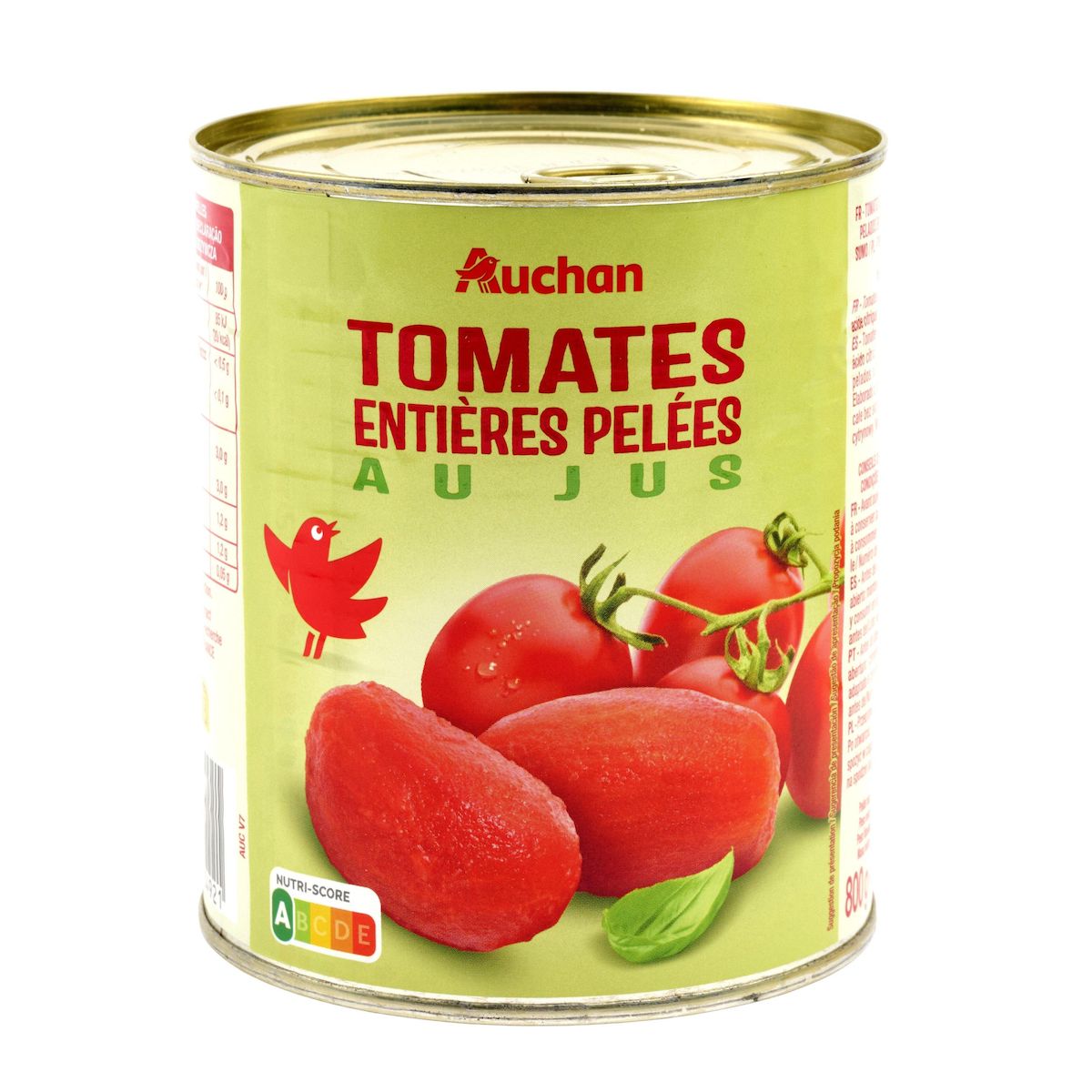 AUCHAN Tomates entières pelées au jus 480g