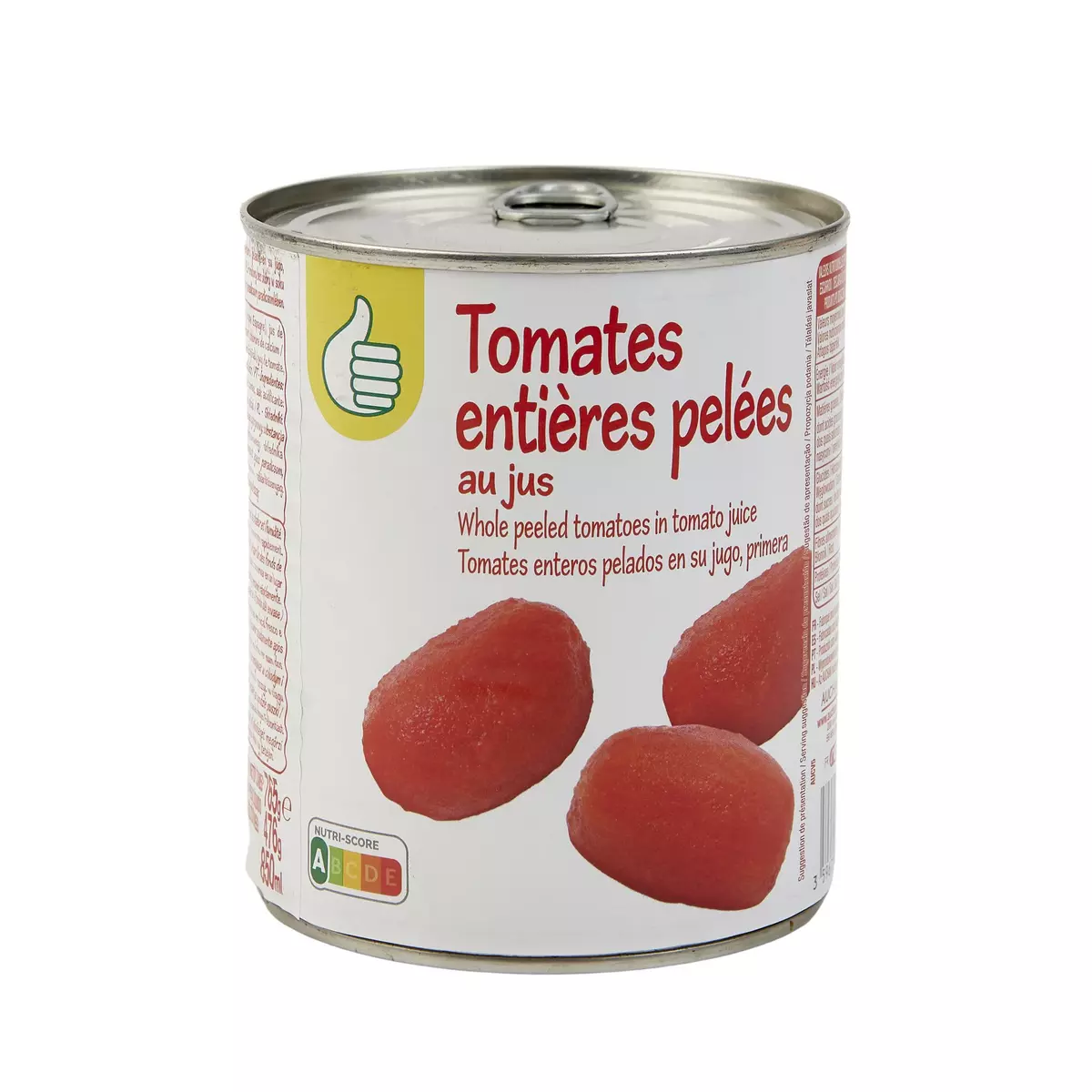 POUCE Tomates entières pelées au jus 4 portions 480g