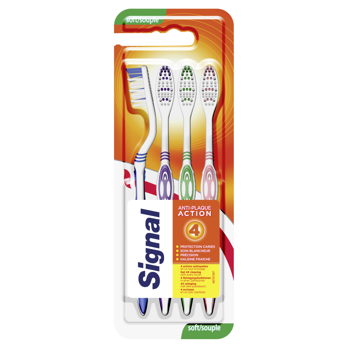 SIGNAL Brosses à dents souple anti-plaque 4 brosses