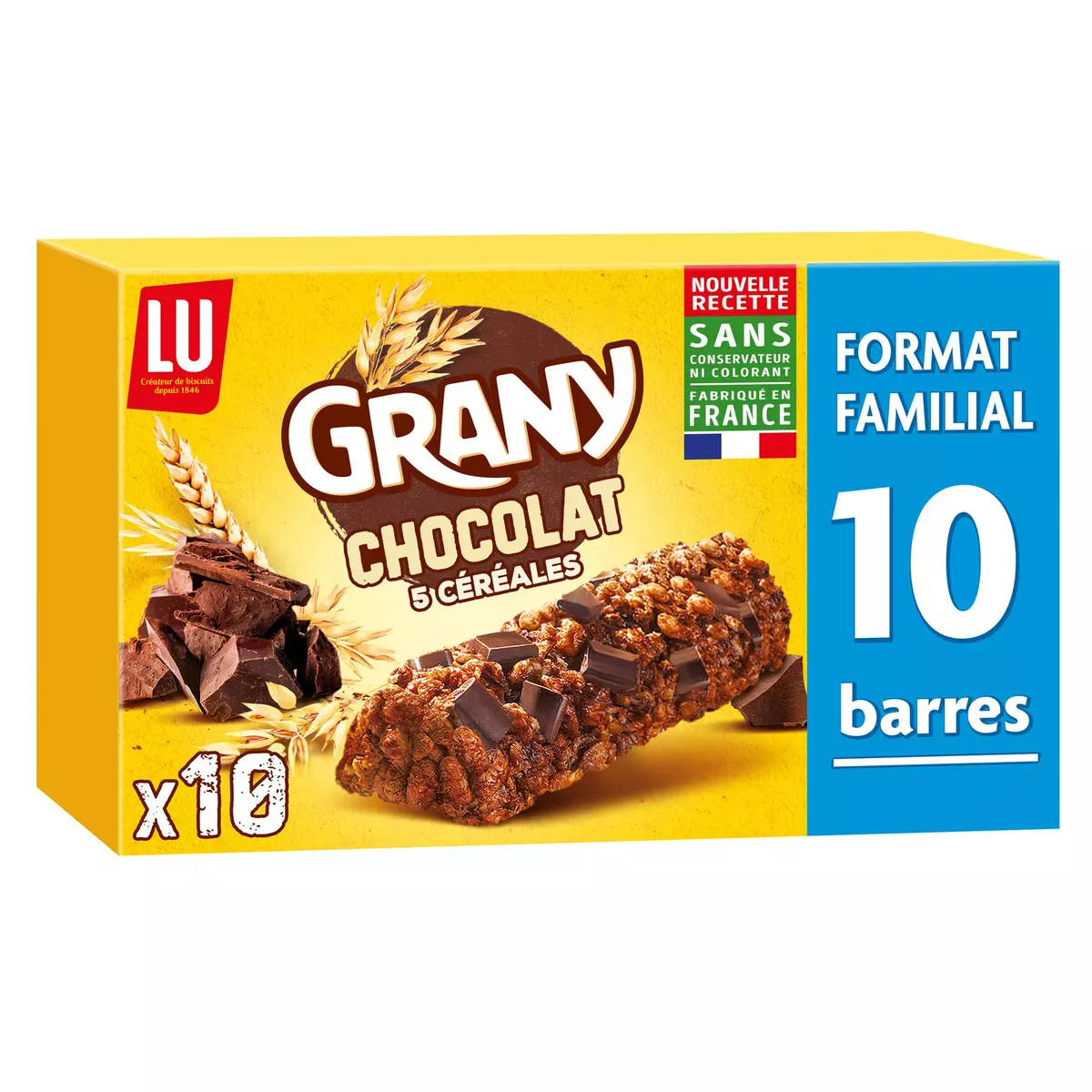 GRANY Barres de céréales au chocolat 10 barres 208g