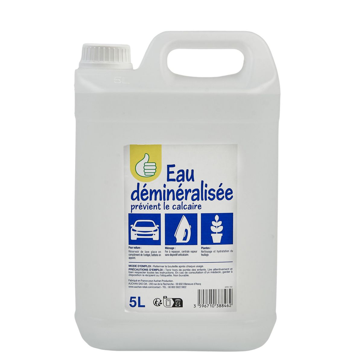 POUCE Eau déminéralisée anti-calcaire 5l