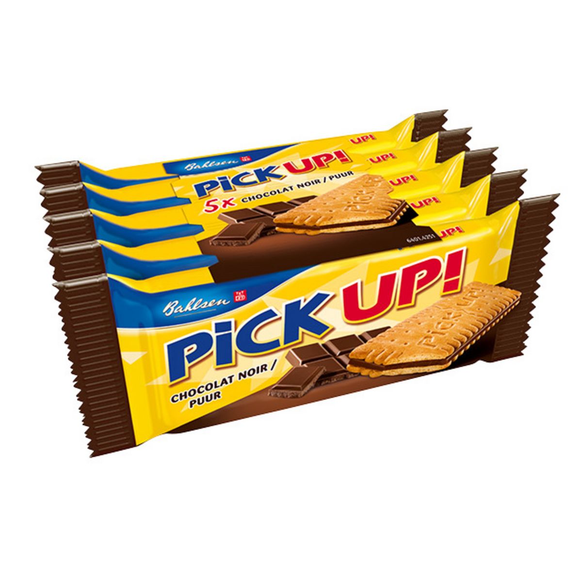 PICK UP Biscuits fourrés au chocolat noir, sachets individuels 5 biscuits 140g
