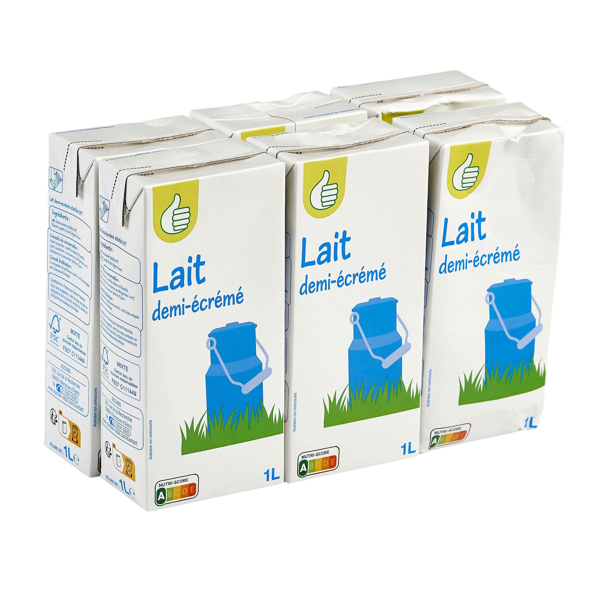 Voir la diapositive 2 : POUCE Lait demi-écrémé UHT 6x1L
