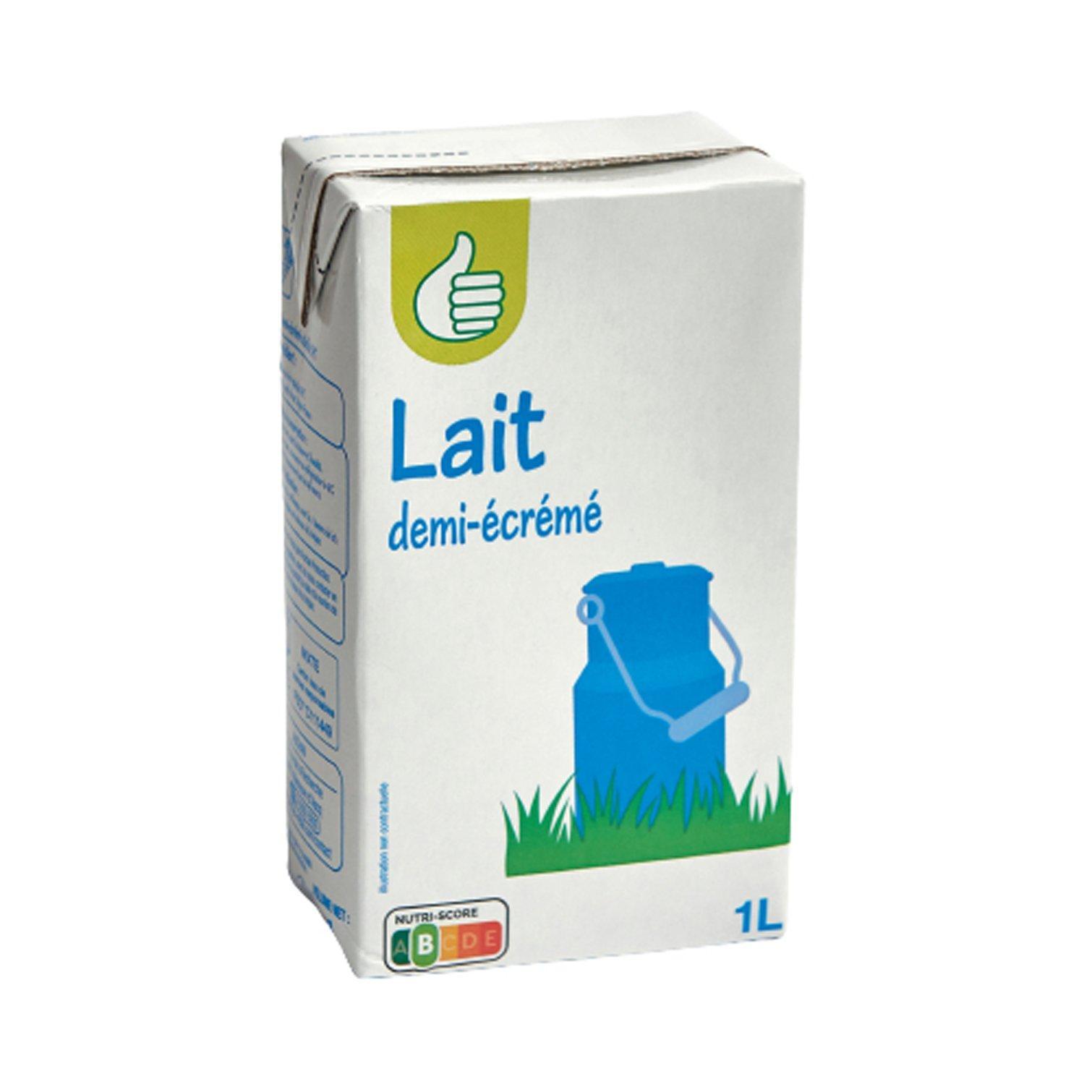 Voir la diapositive 2 : POUCE Lait demi-écrémé 1L