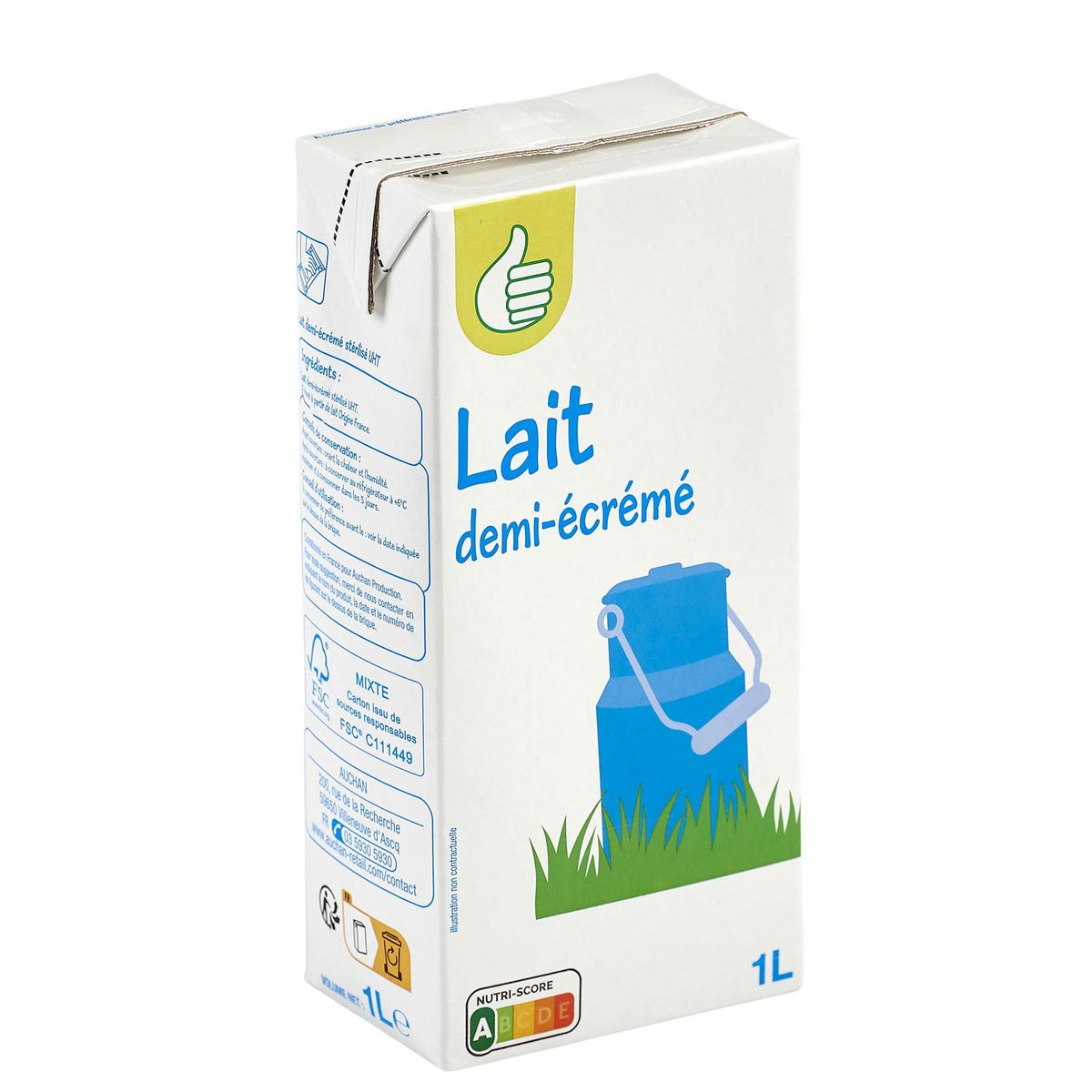 POUCE Lait demi-écrémé 1L