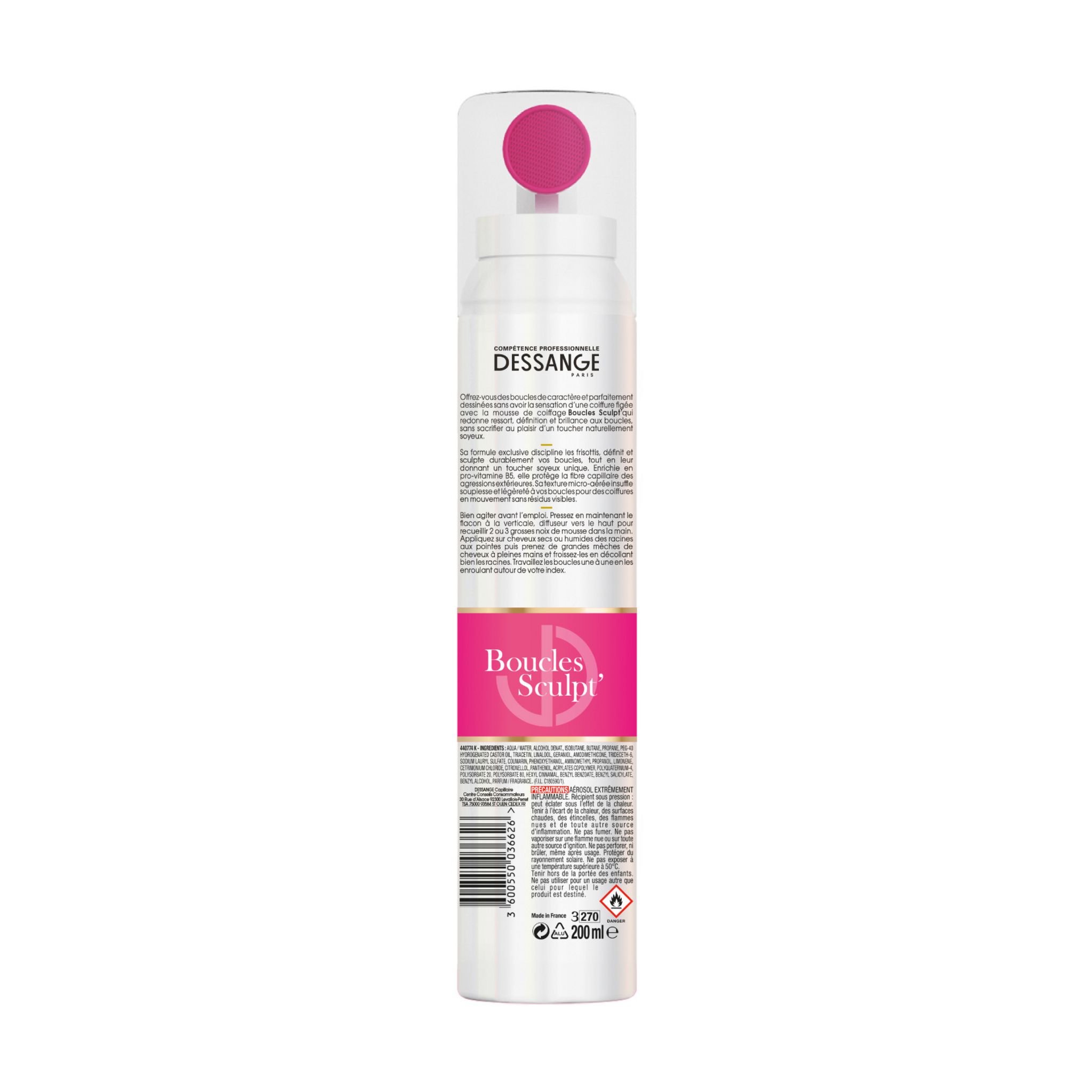 Voir la diapositive 2 : DESSANGE Mousse de coiffage sculptante pour cheveux bouclés et ondulés 200ml