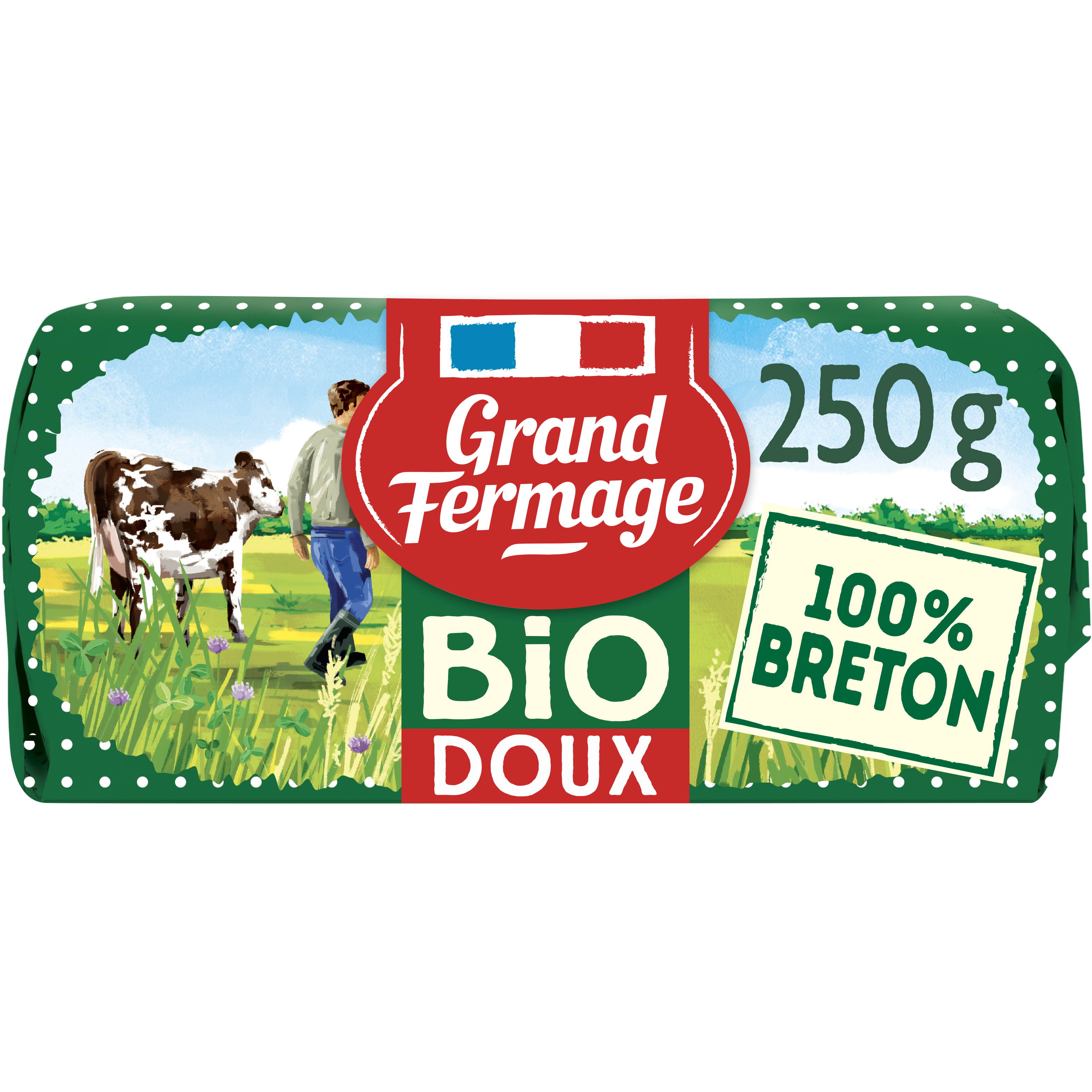 Voir la diapositive 2 : GRAND FERMAGE Beurre moulé doux 82%MG bio 250g