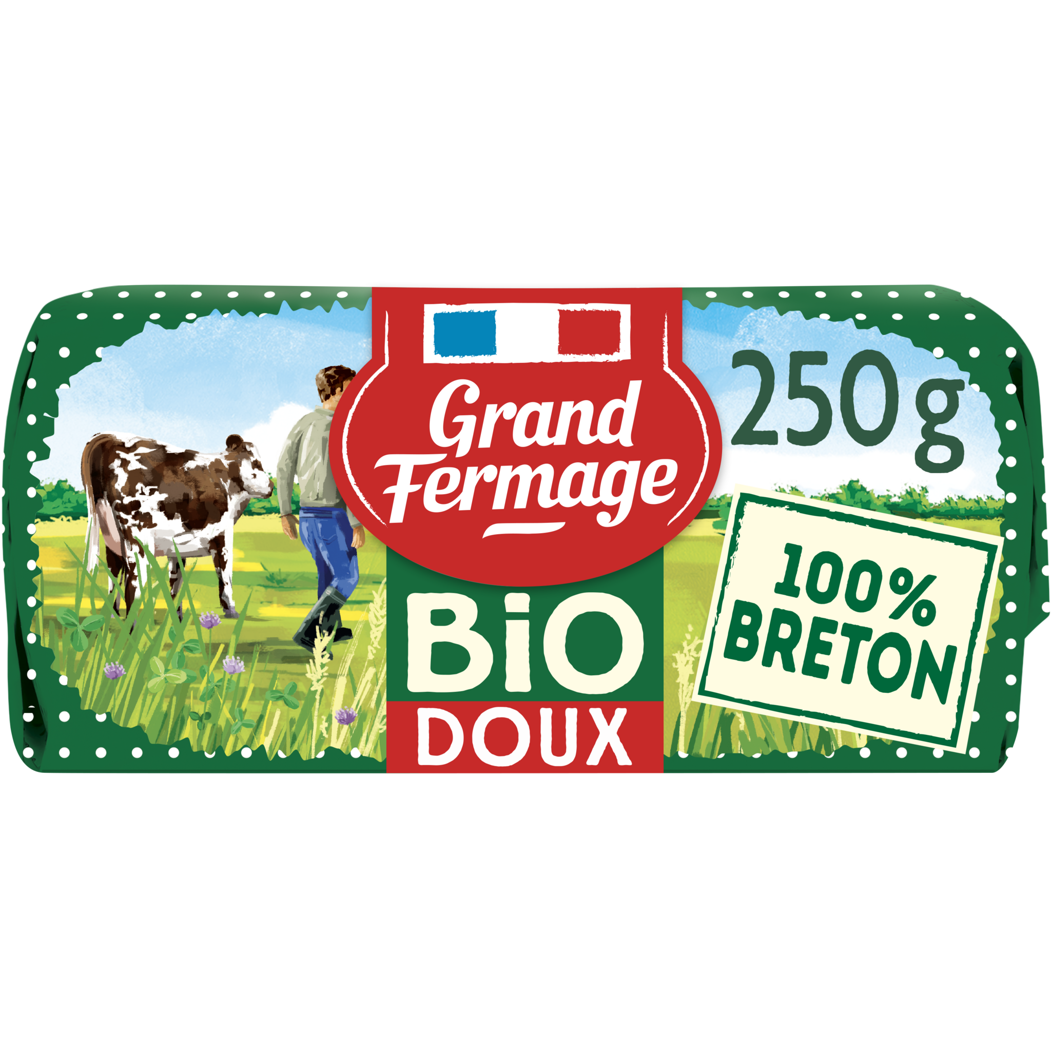 Voir la diapositive 2 : GRAND FERMAGE Beurre moulé doux 82%MG bio 250g
