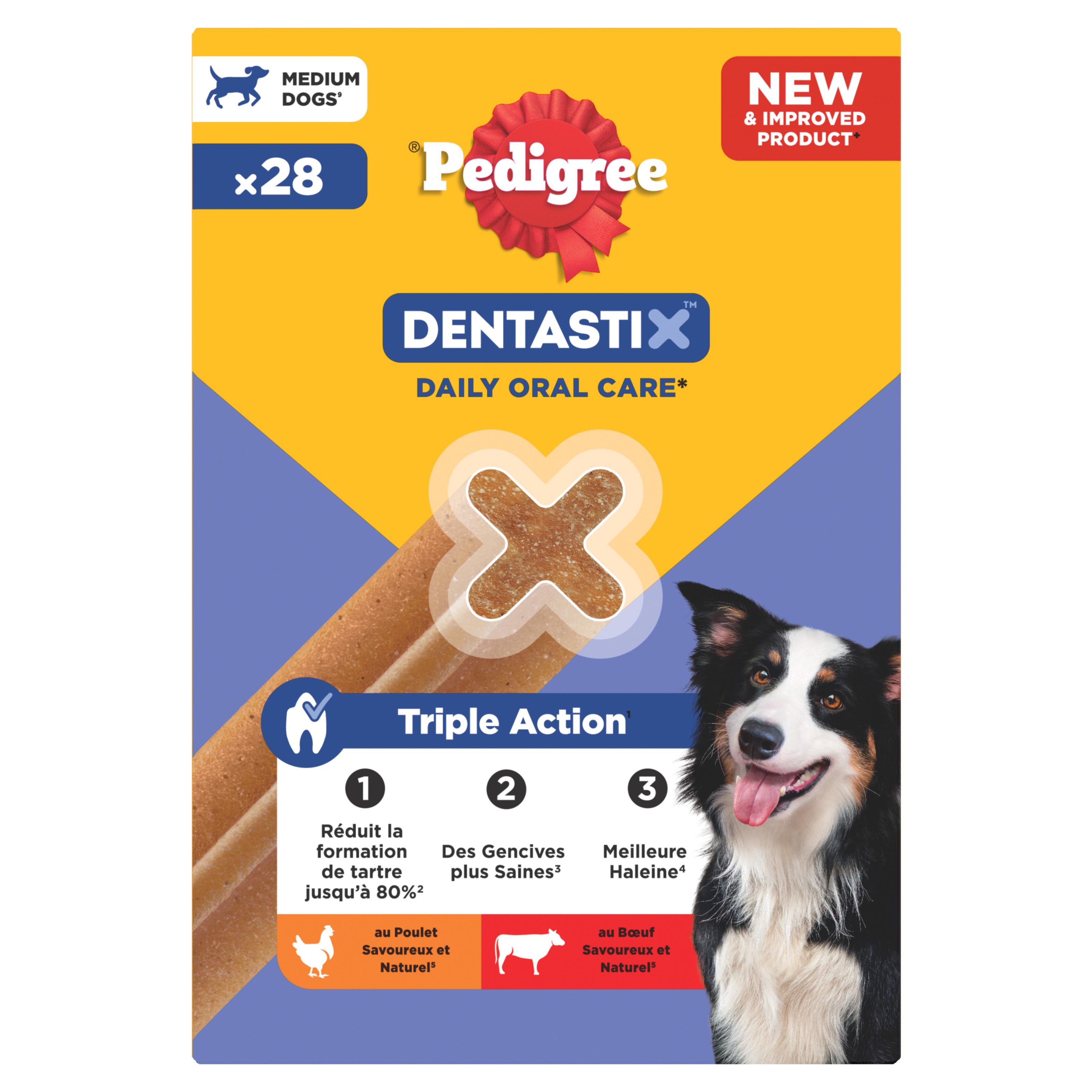Voir la diapositive 2 : PEDIGREE Dentastix batônnets hygiène bucco-dentaire pour moyen chien 28 sticks 720g