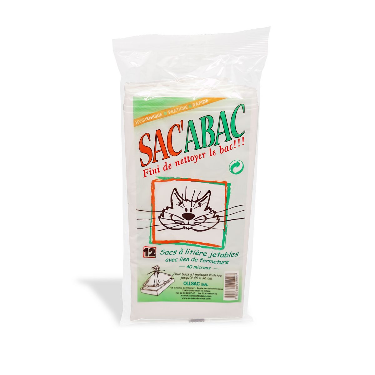 OLISAC Sacs à litière jetables 12 pièces