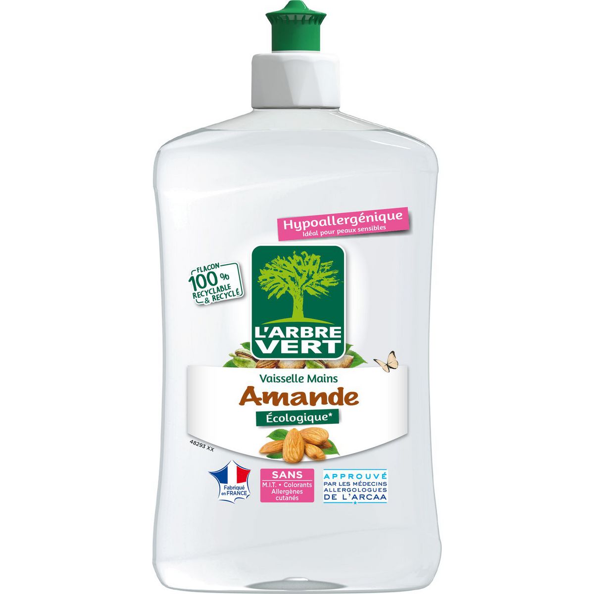 L'ARBRE VERT Liquide Vaisselle et main Ecolabel amande 500ml
