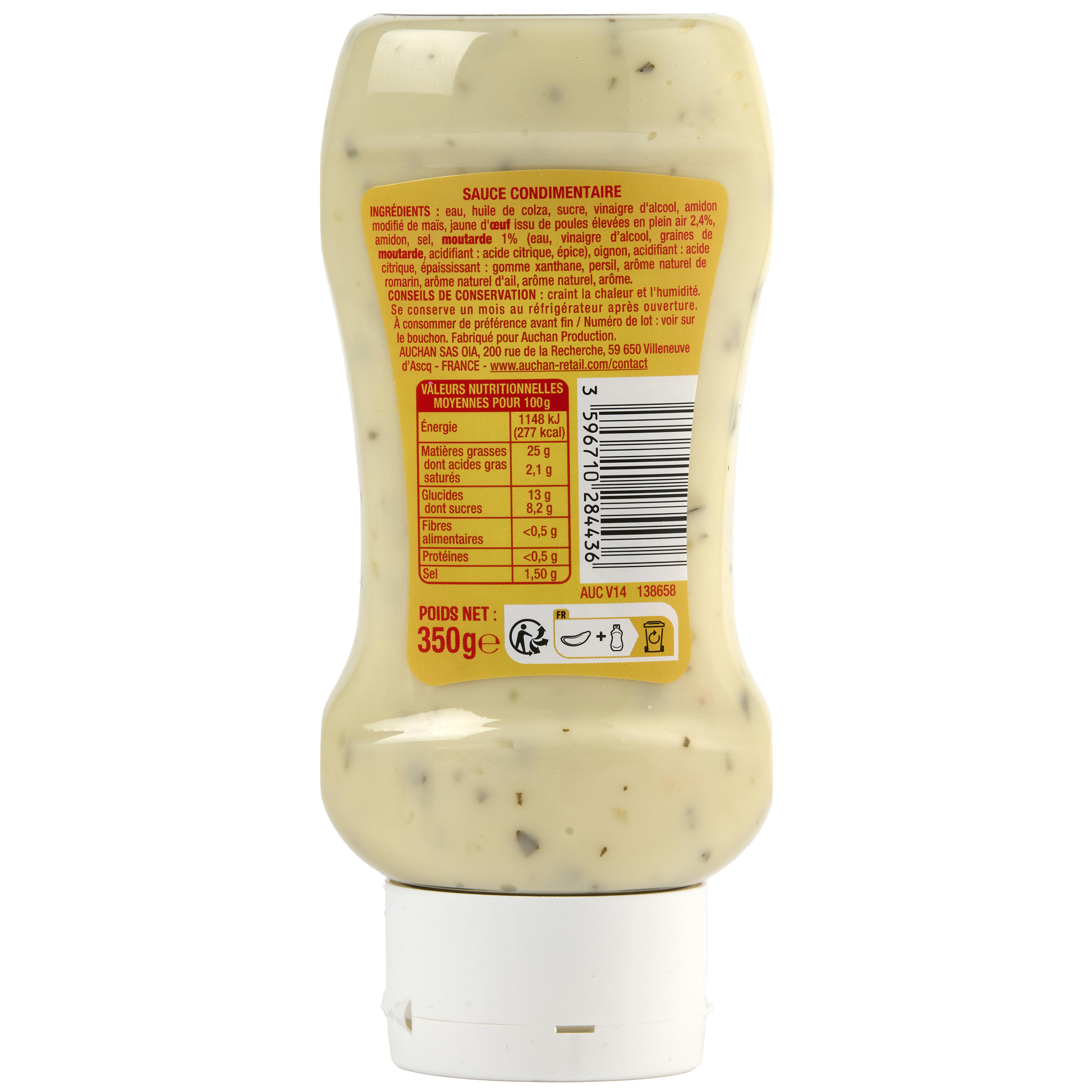 Voir la diapositive 2 : AUCHAN Sauce frites flacon souple 350g