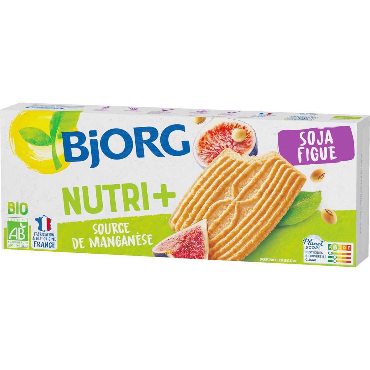 BJORG Biscuits bio au soja et figue sans huile de palme 240g