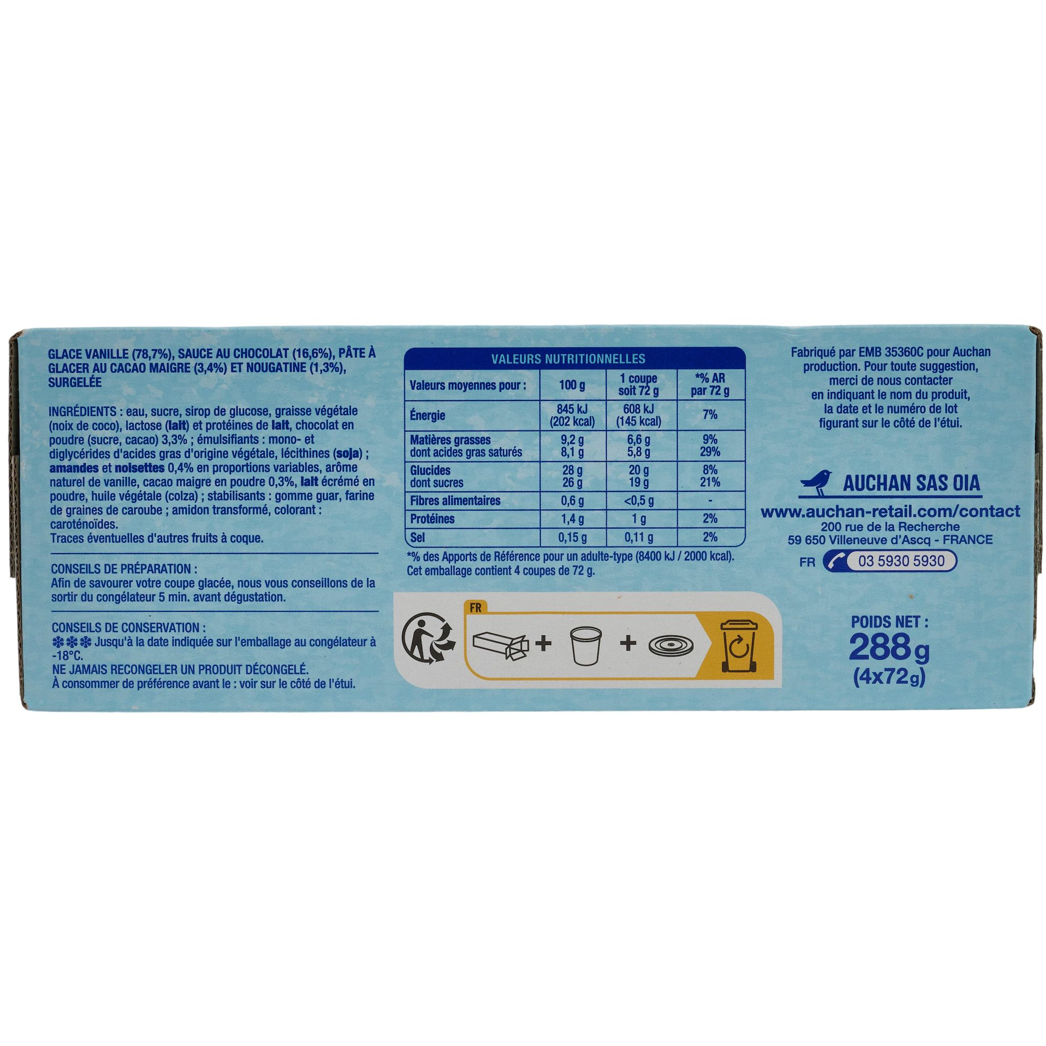 Voir la diapositive 2 : AUCHAN Dame blanche 4 pièces 286g