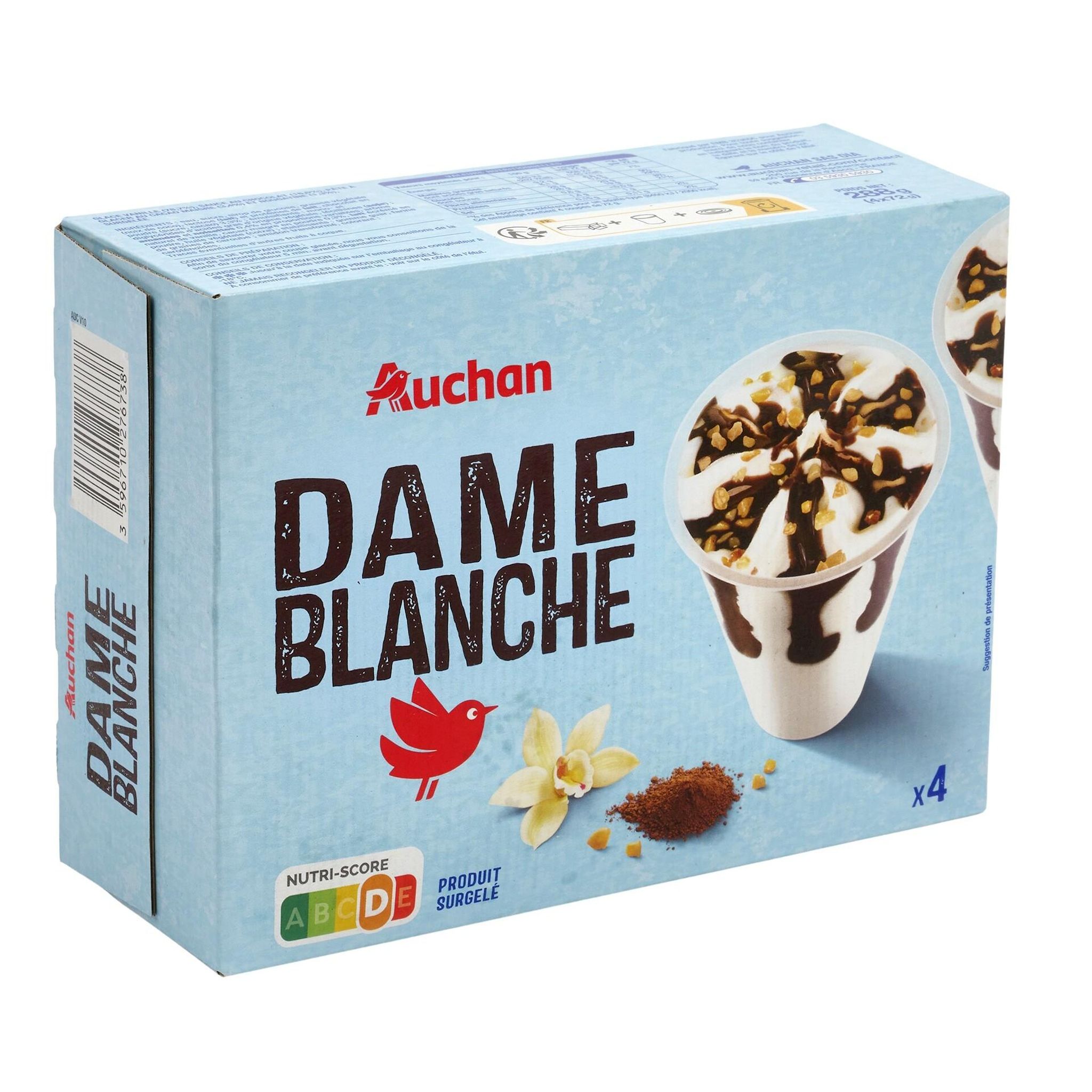 Voir la diapositive 3 : AUCHAN Dame blanche 4 pièces 286g