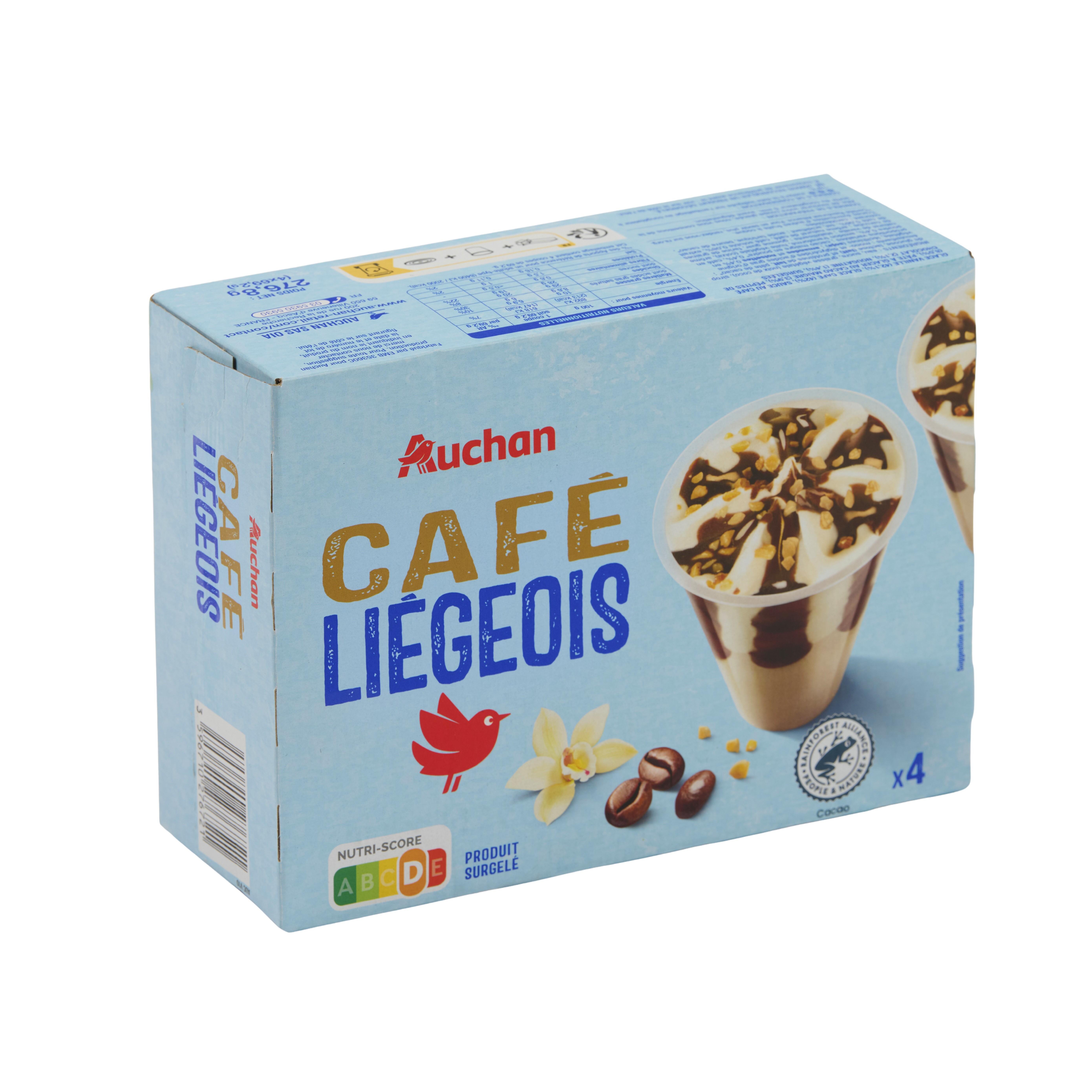 Voir la diapositive 2 : AUCHAN Café liégeois 4 pièces 276g