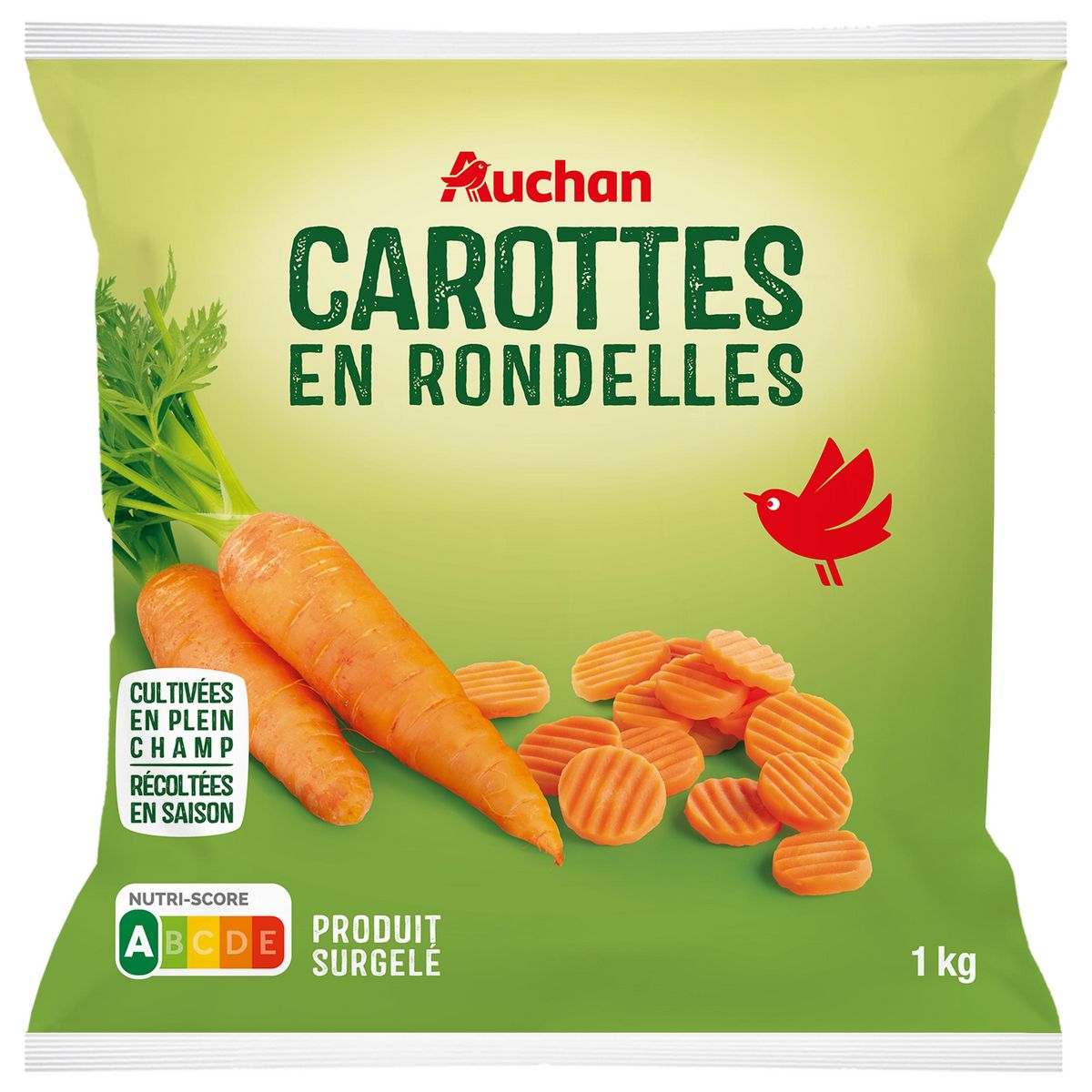 AUCHAN Carottes en rondelles 5 portions 1kg