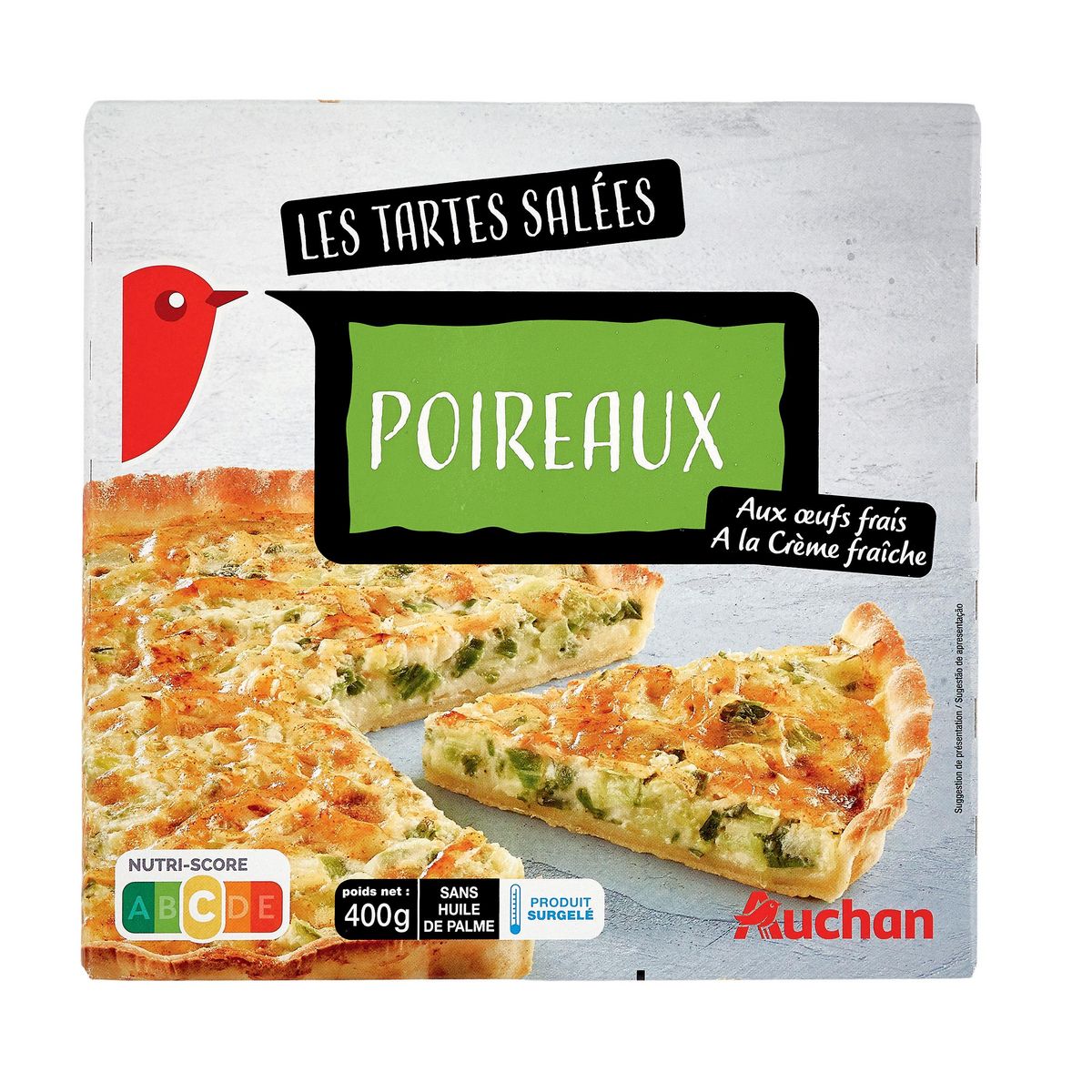AUCHAN Tarte aux poireaux 400g
