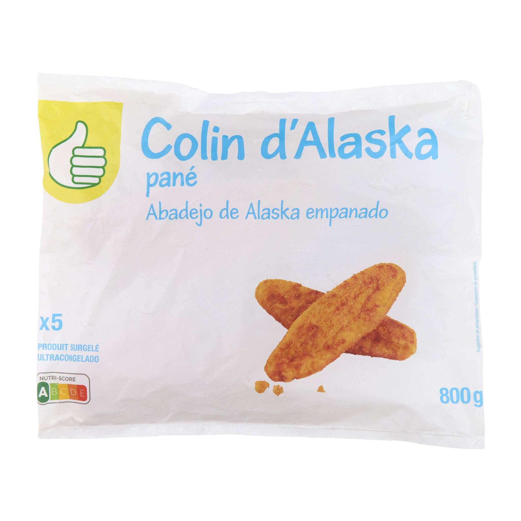 Voir la diapositive 3 : POUCE Filet de colin d'Alaska pané 5 pièces 800g