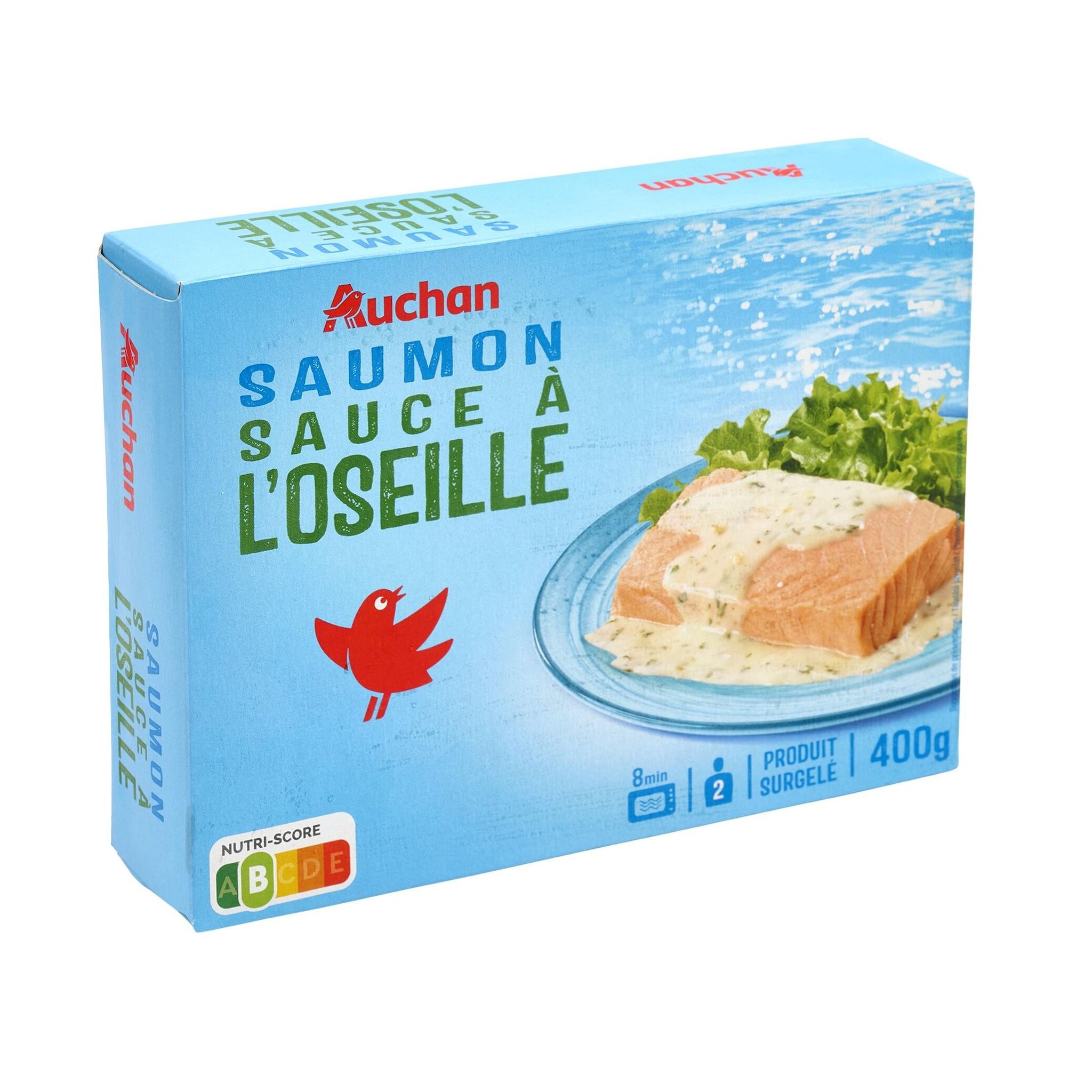 Voir la diapositive 2 : AUCHAN Saumon sauce à l'oseille MSC 2 portions 400g