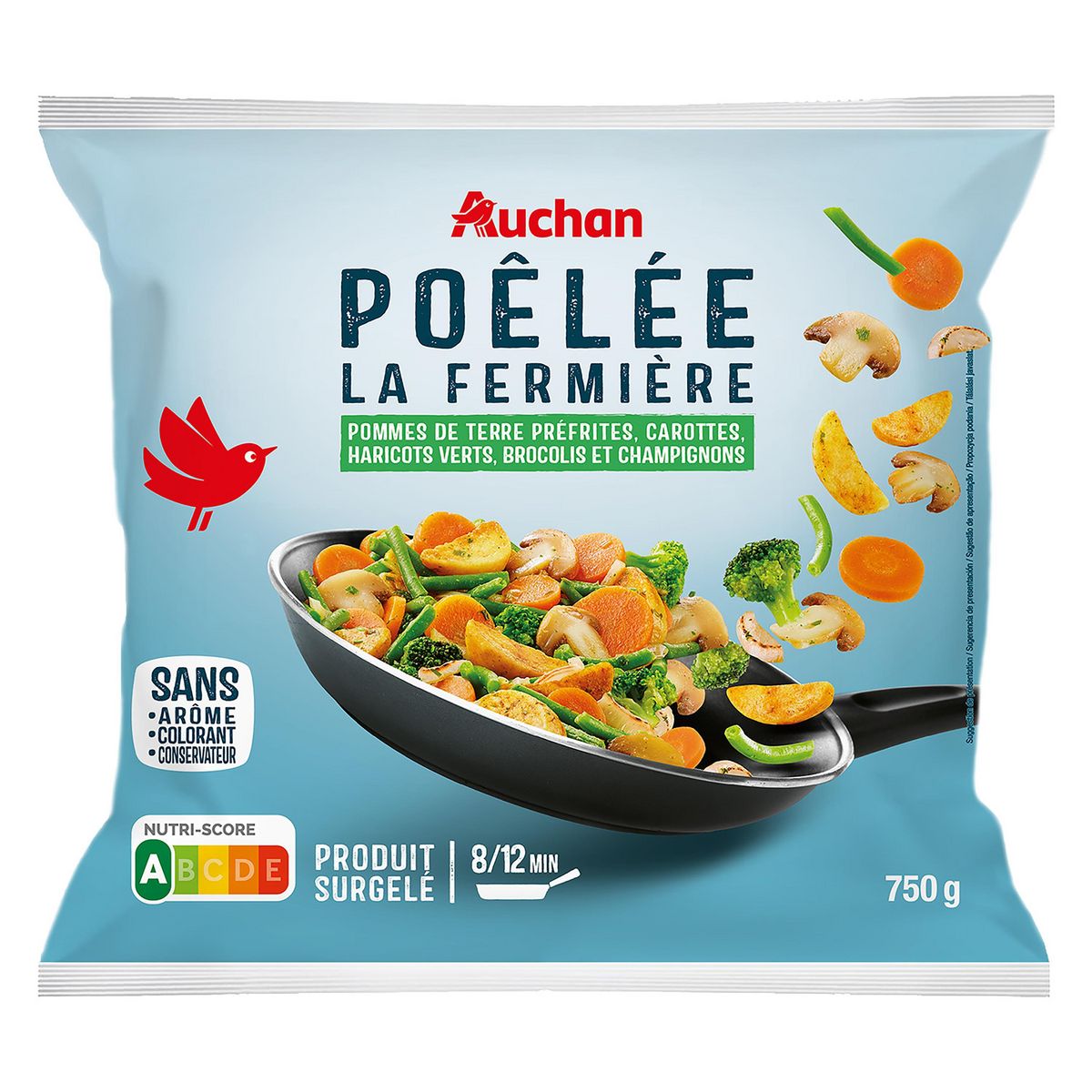 AUCHAN Poêlée fermière 5 portions 750g