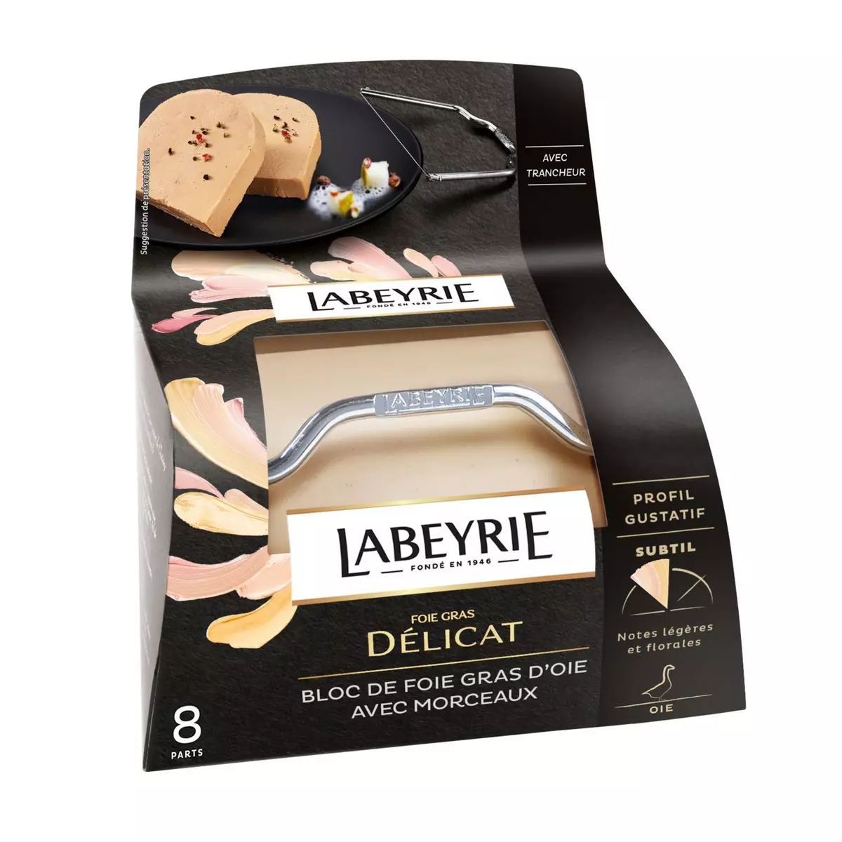 LABEYRIE Bloc de foie gras avec morceaux d'oie avec lyre 8 portions 300g