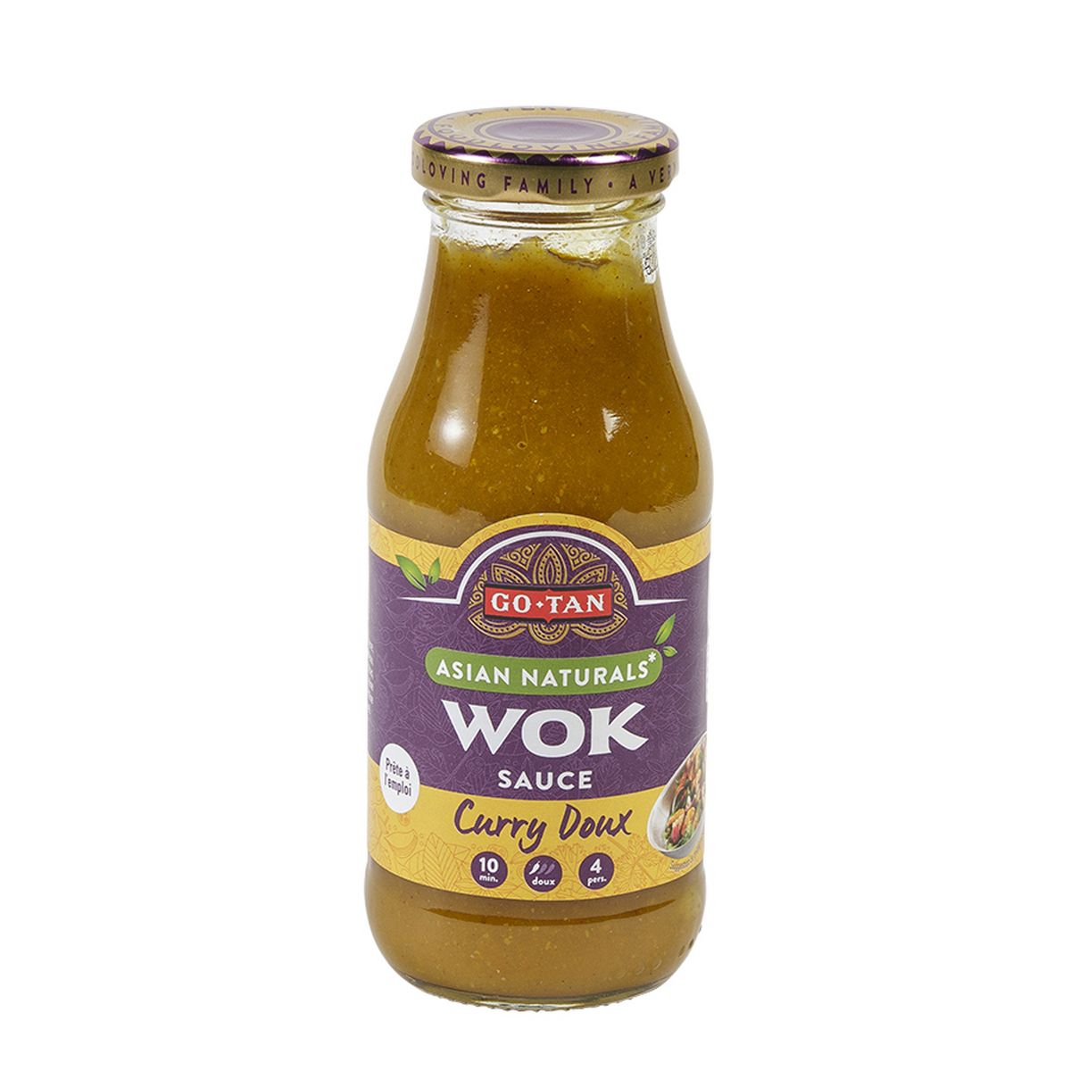 GO TAN Sauce pour wok au curry doux prête à l'emploi 240ml