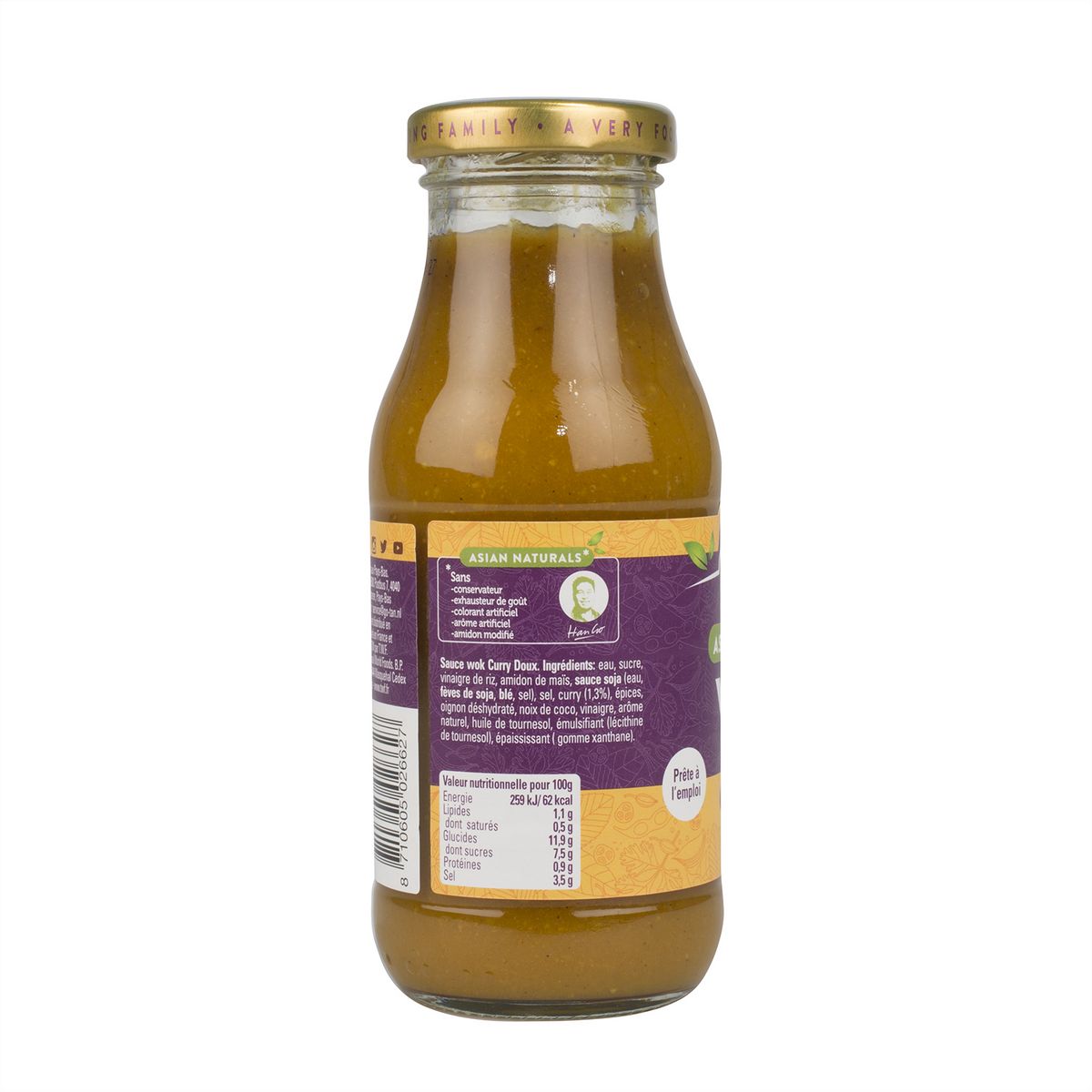GO TAN Sauce pour wok au curry doux prête à l'emploi 240ml
