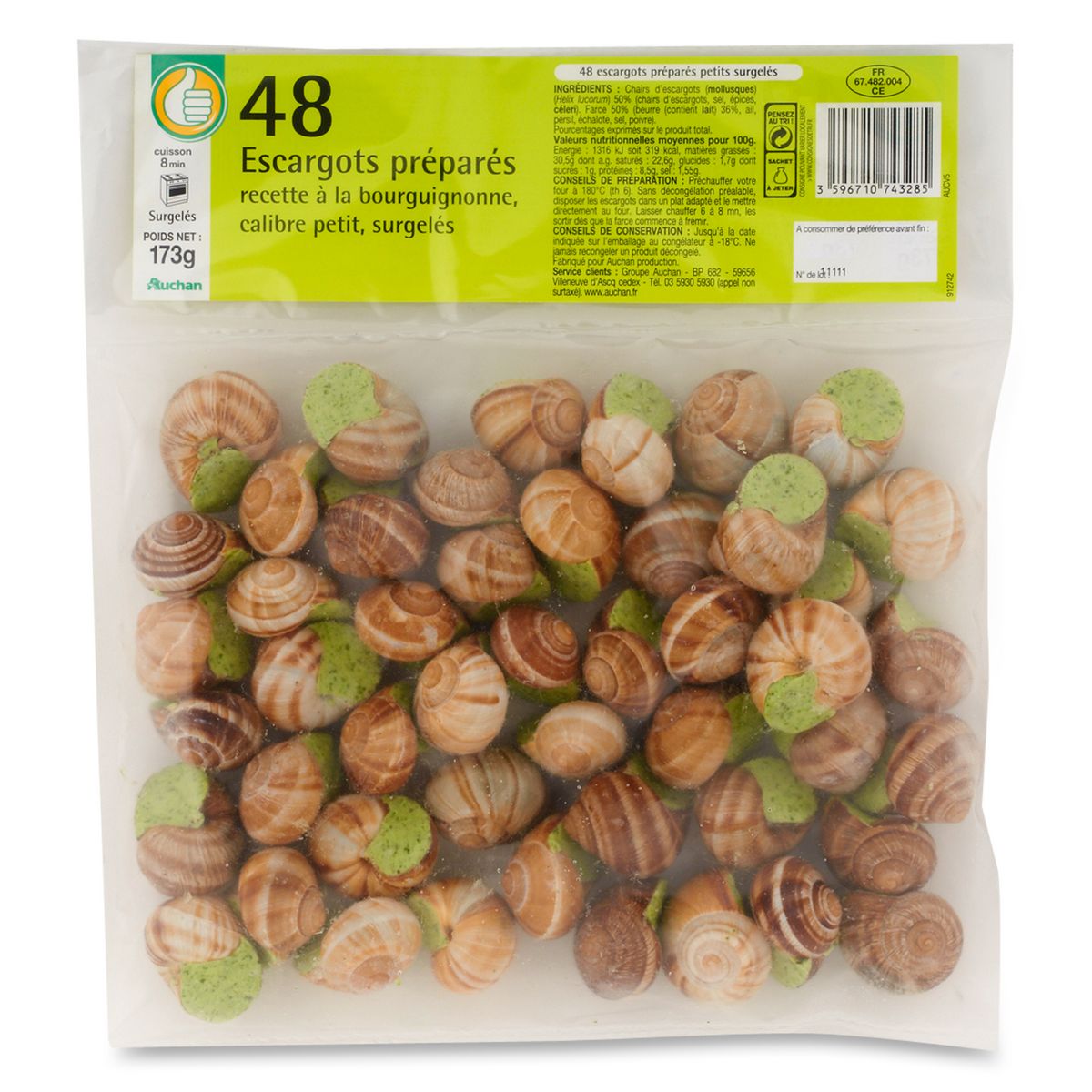 POUCE Escargot recette à la bourguignonne 48 pièces 173g