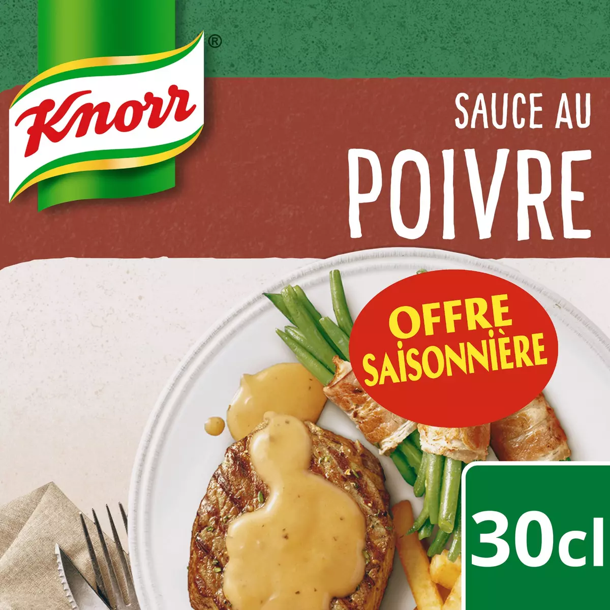 Livraison à domicile Knorr Sauce au poivre à la crème fraîche, 30cl